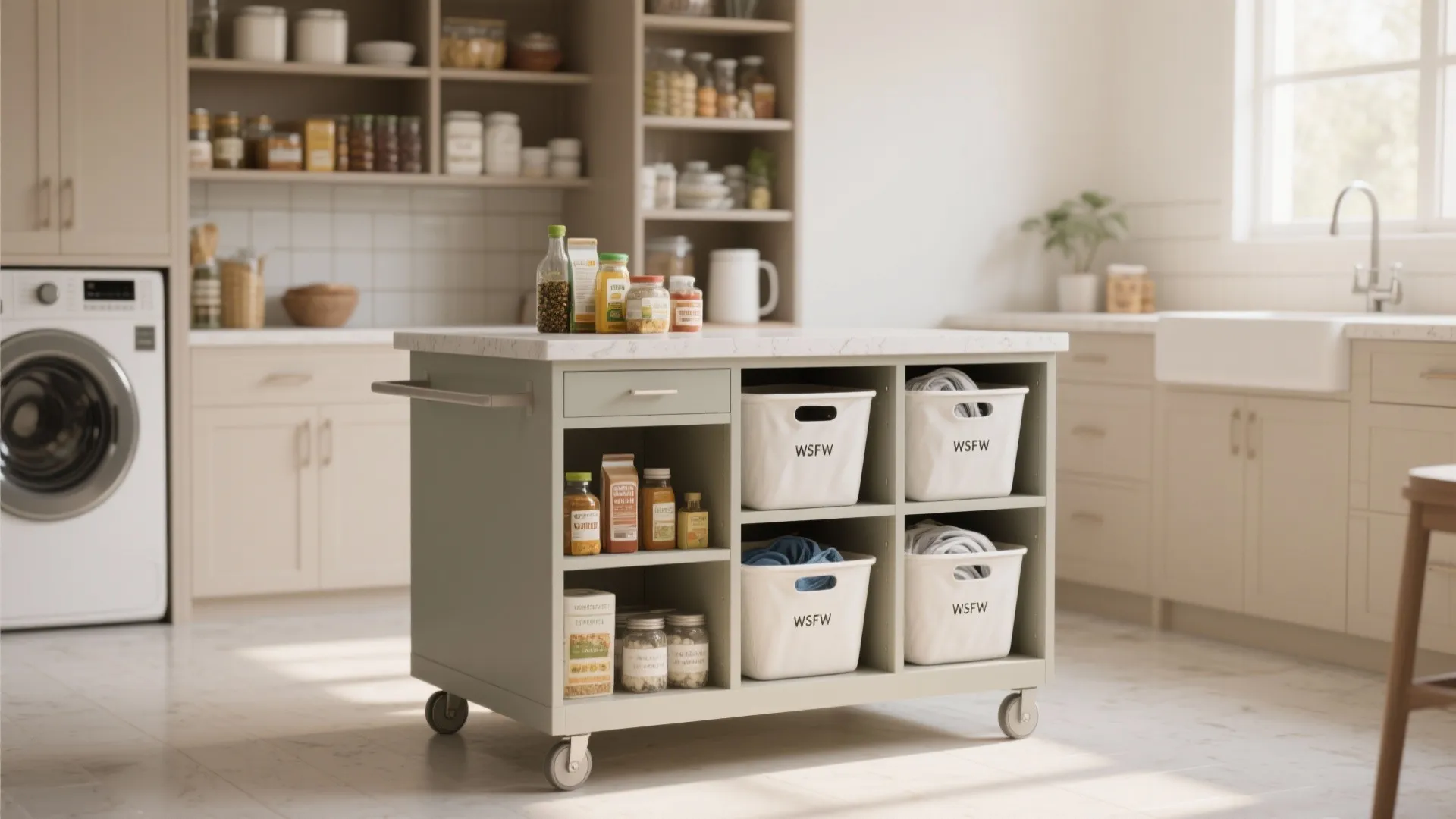 4. Dual-Purpose Island Cart