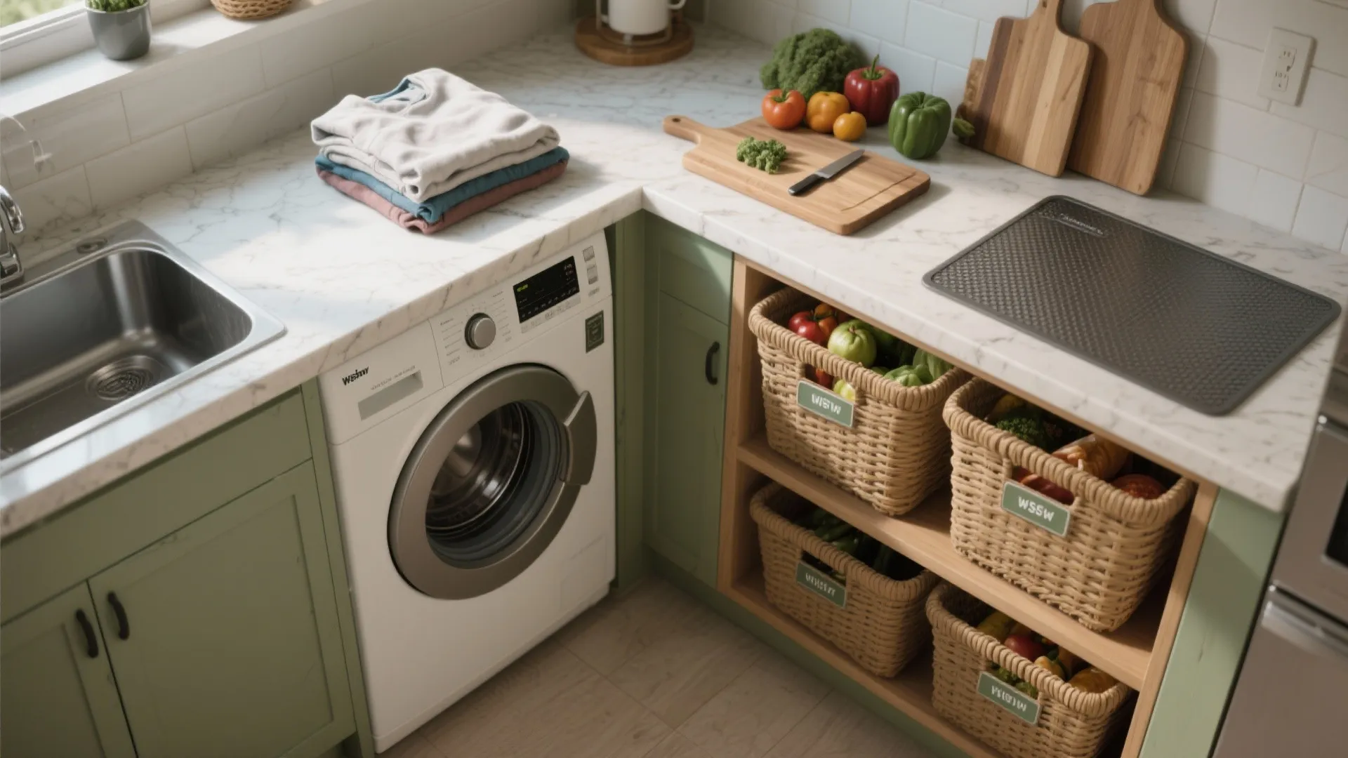 4. Countertop That Pulls Double Duty