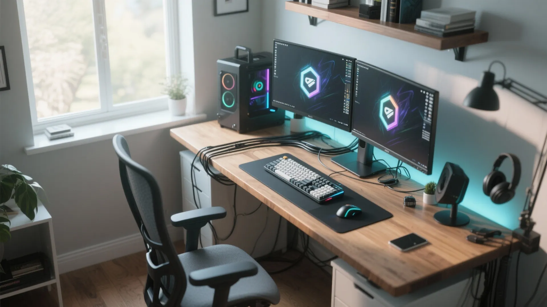 1. Dual-Purpose Desk Setup