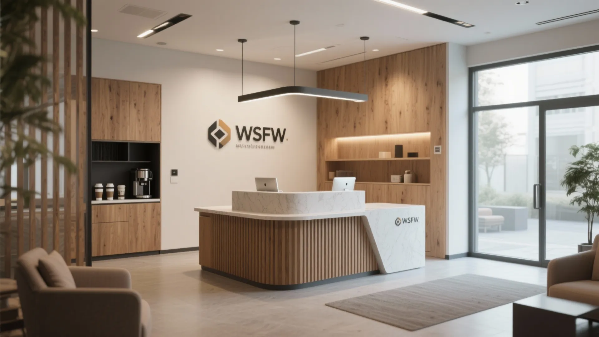 1. Double-duty Reception Desk