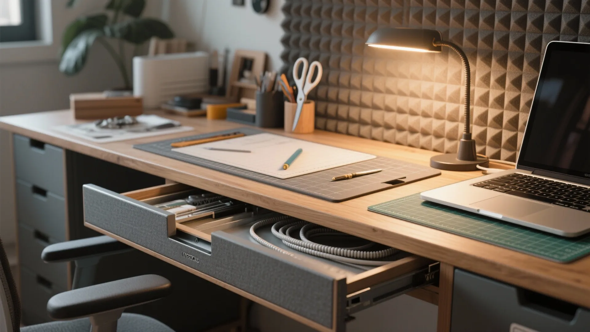 4. Dual-Purpose Desk: Crafting Meets Office