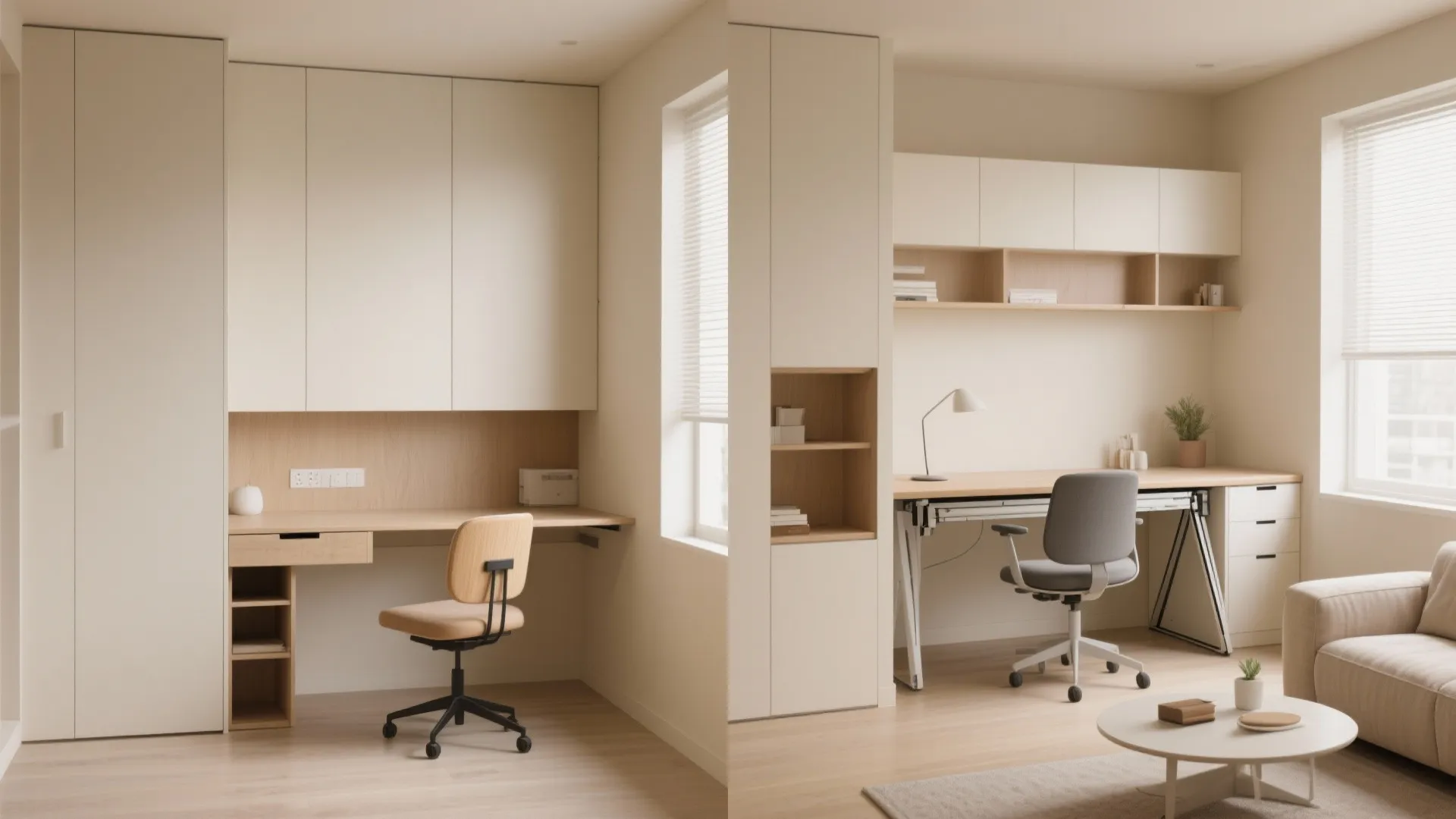 Small room switching from office to living space