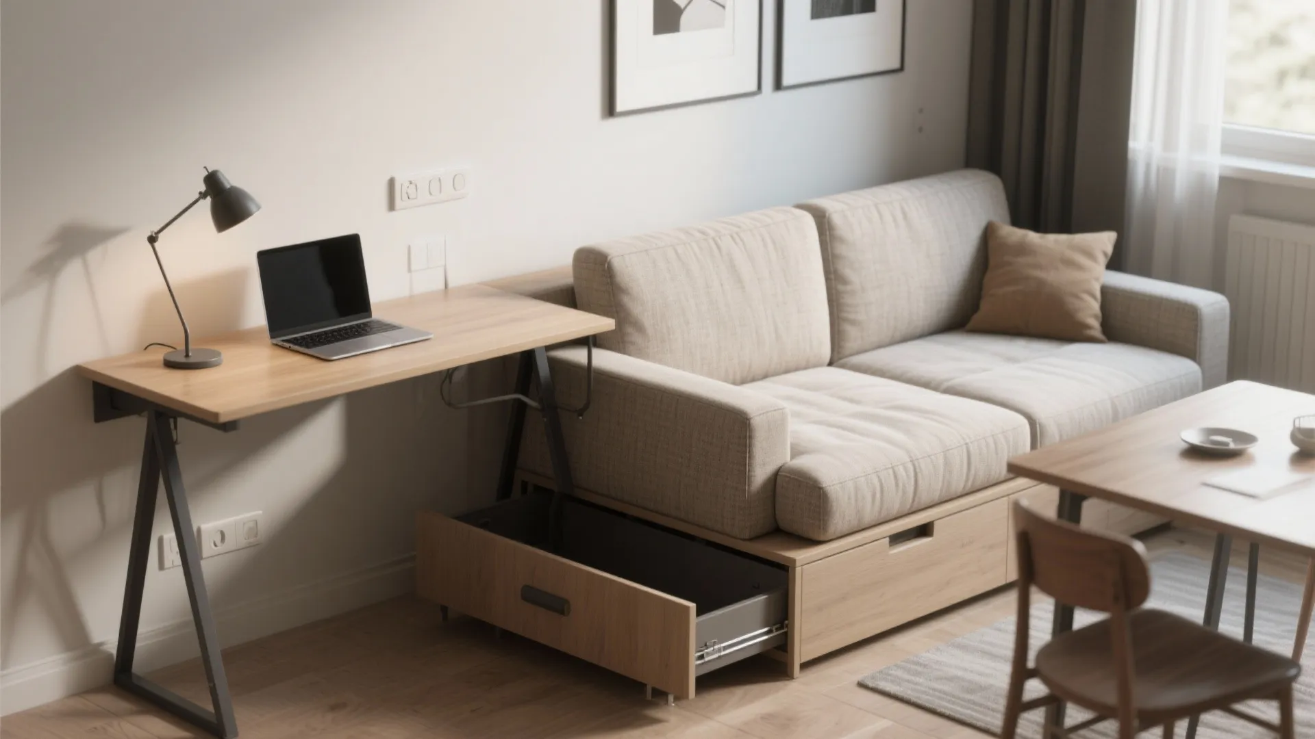 2. Dual-purpose furniture for flexibility