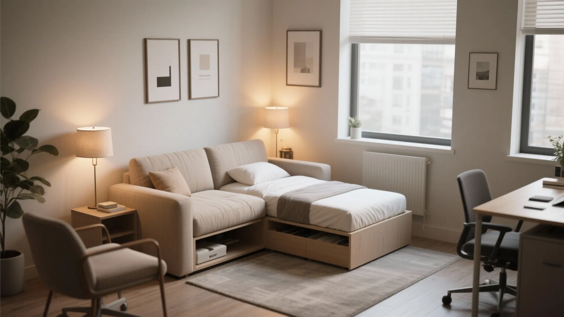 1. Dual-purpose furniture