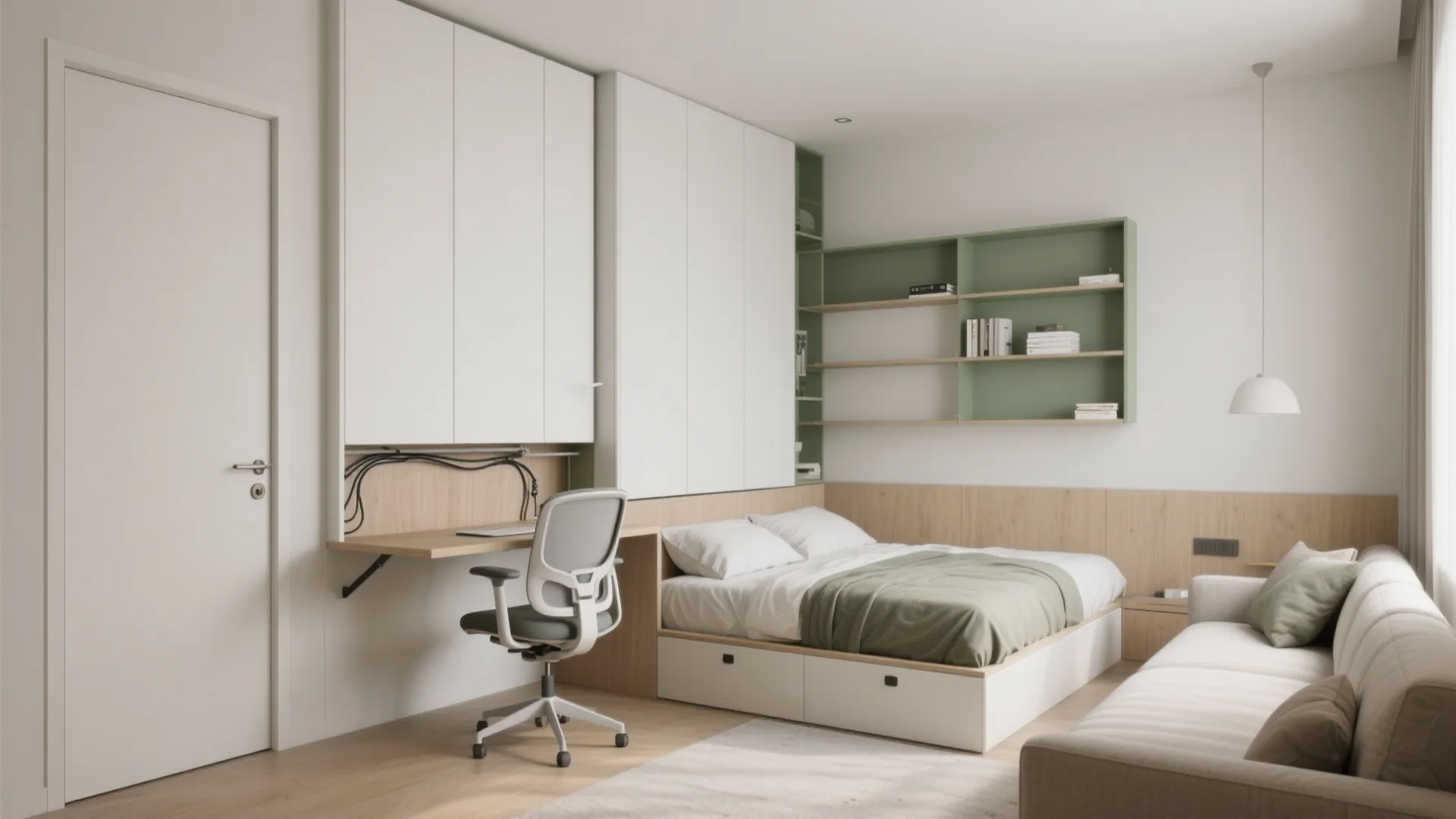 Dual-purpose bedroom that converts to a study
