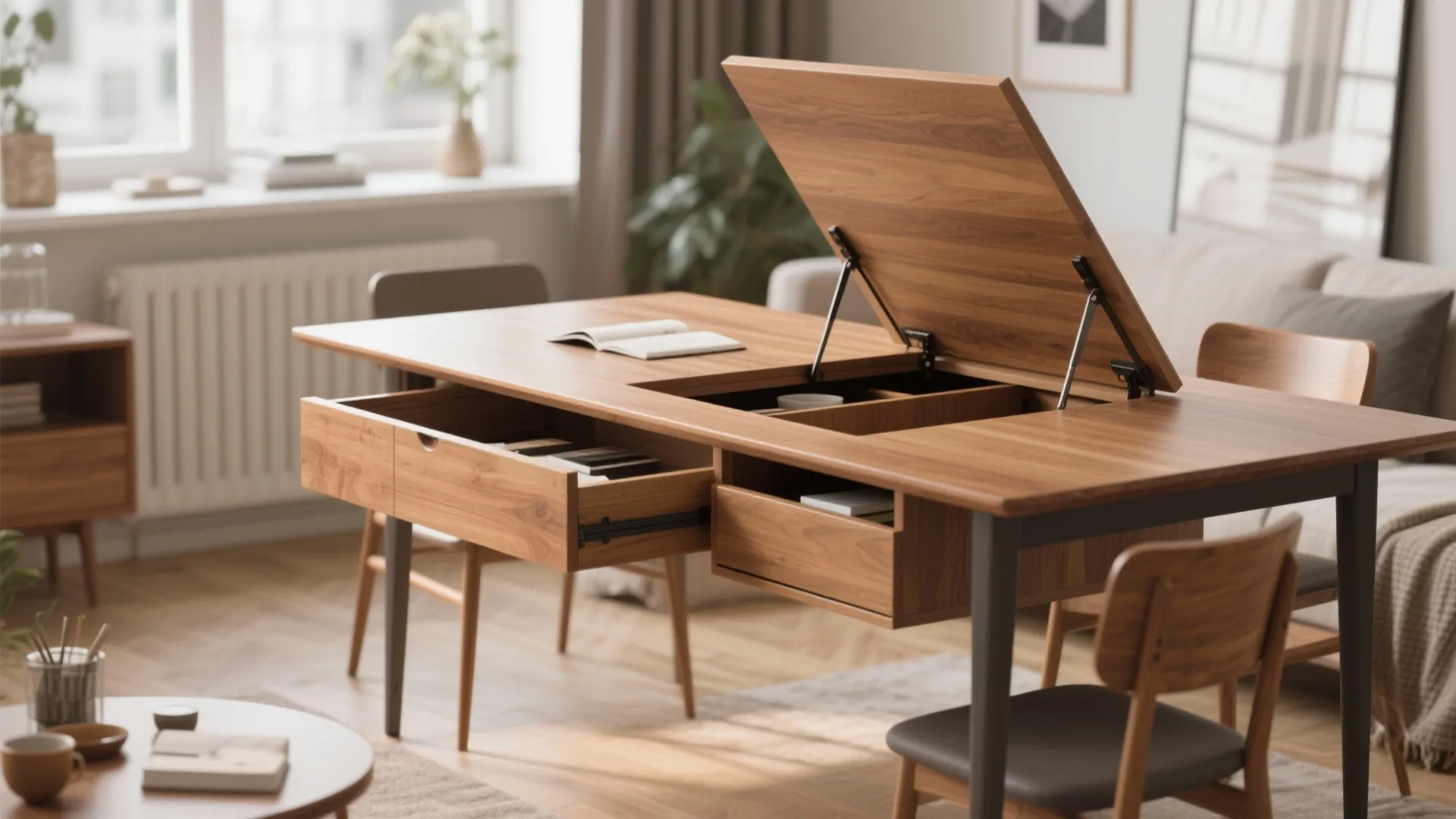 4. Dual-Purpose Table with Storage