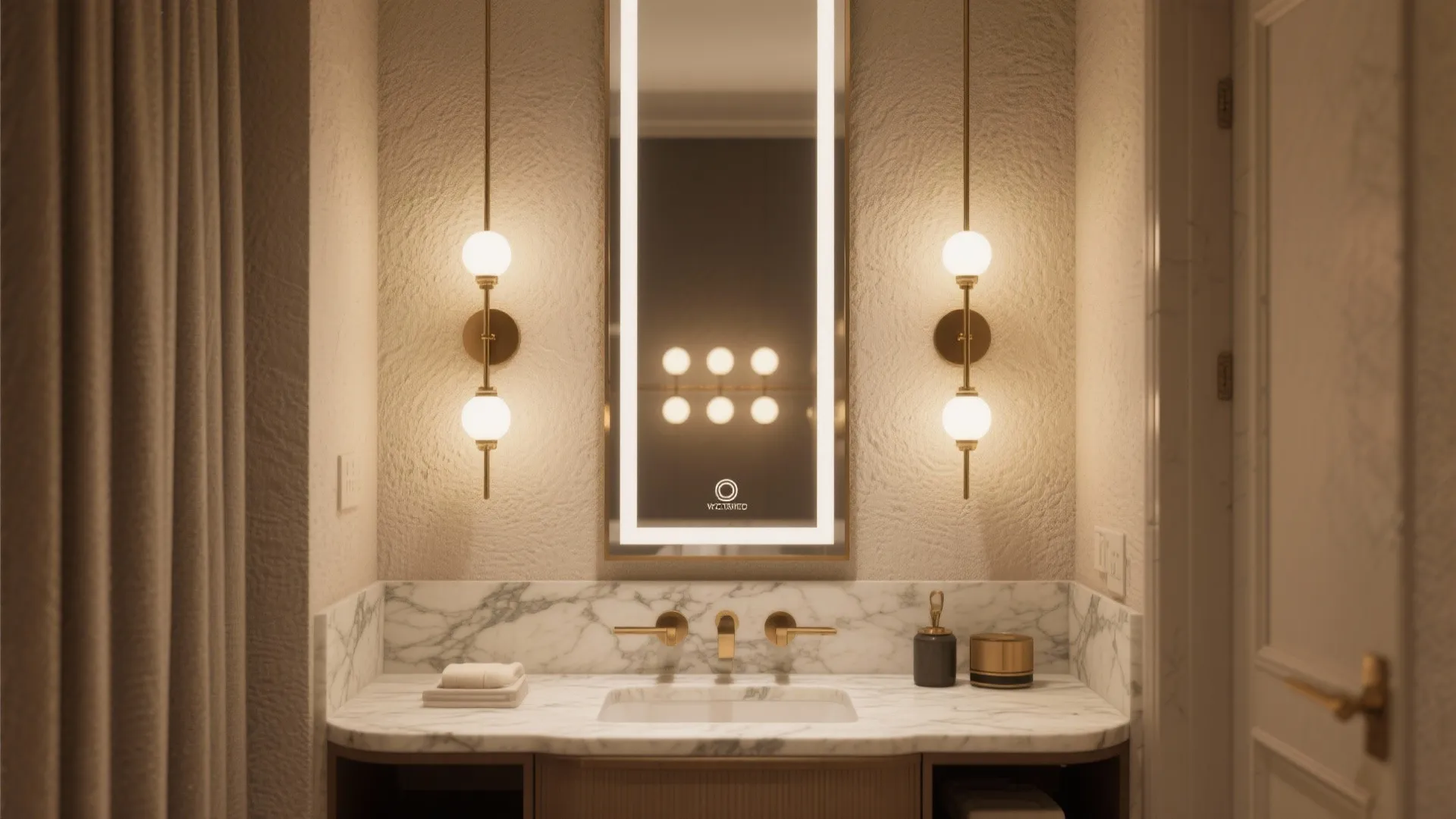 2. Dual Sconces with a Center Accent