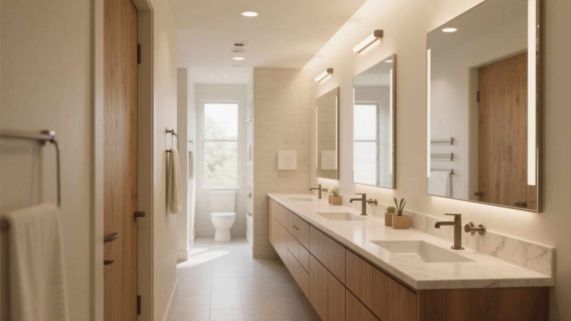 1. Long Vanity with Dual Sinks