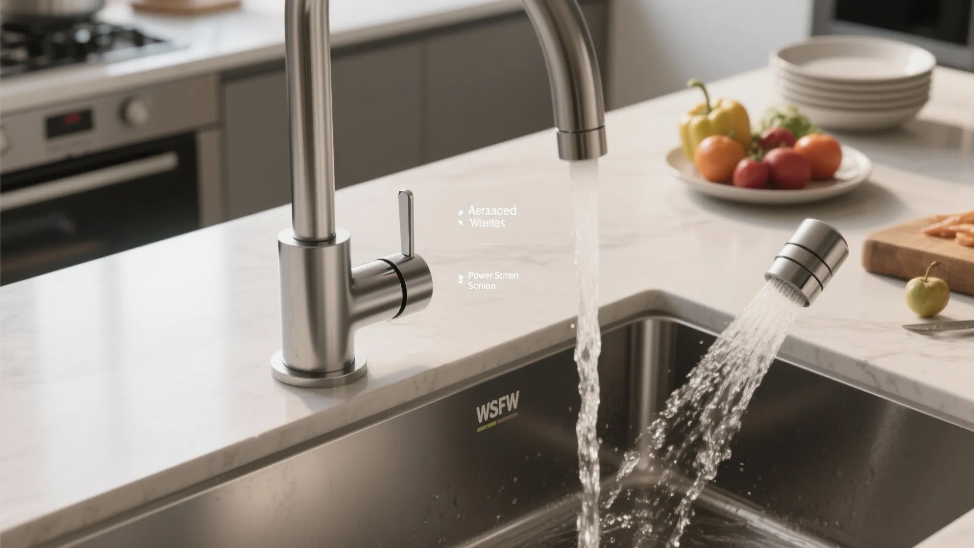 2. Opt for dual-spray modes to control splash and conserve water