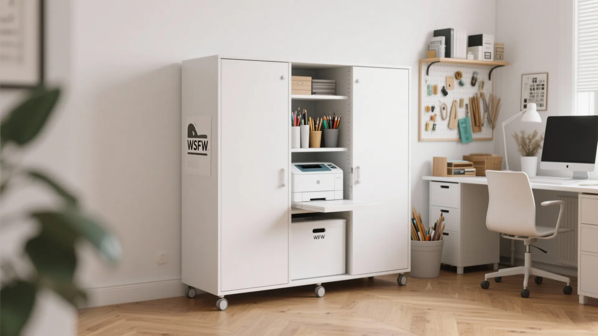 3. Dual-Purpose Storage Cabinets