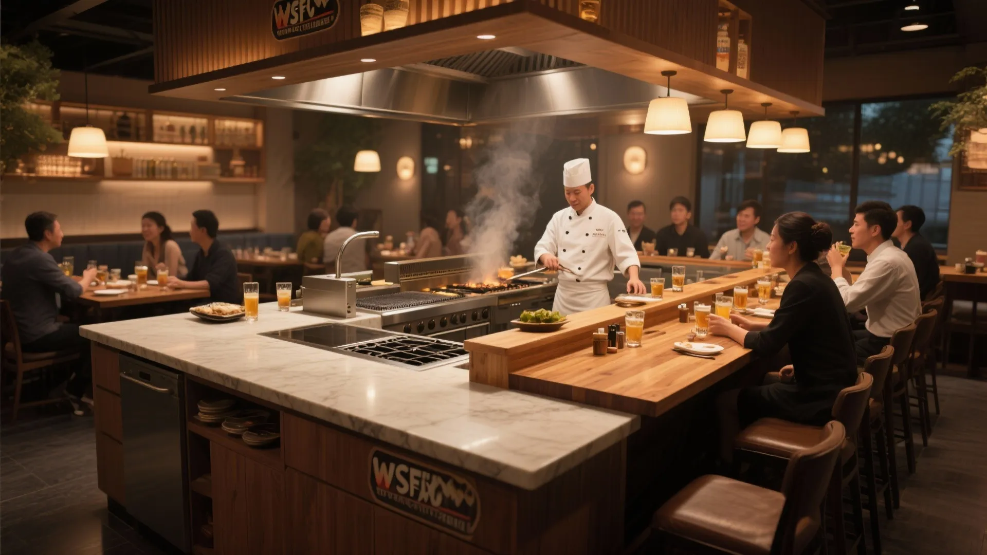 2. Dual-Surface Island for Cooking & Dining