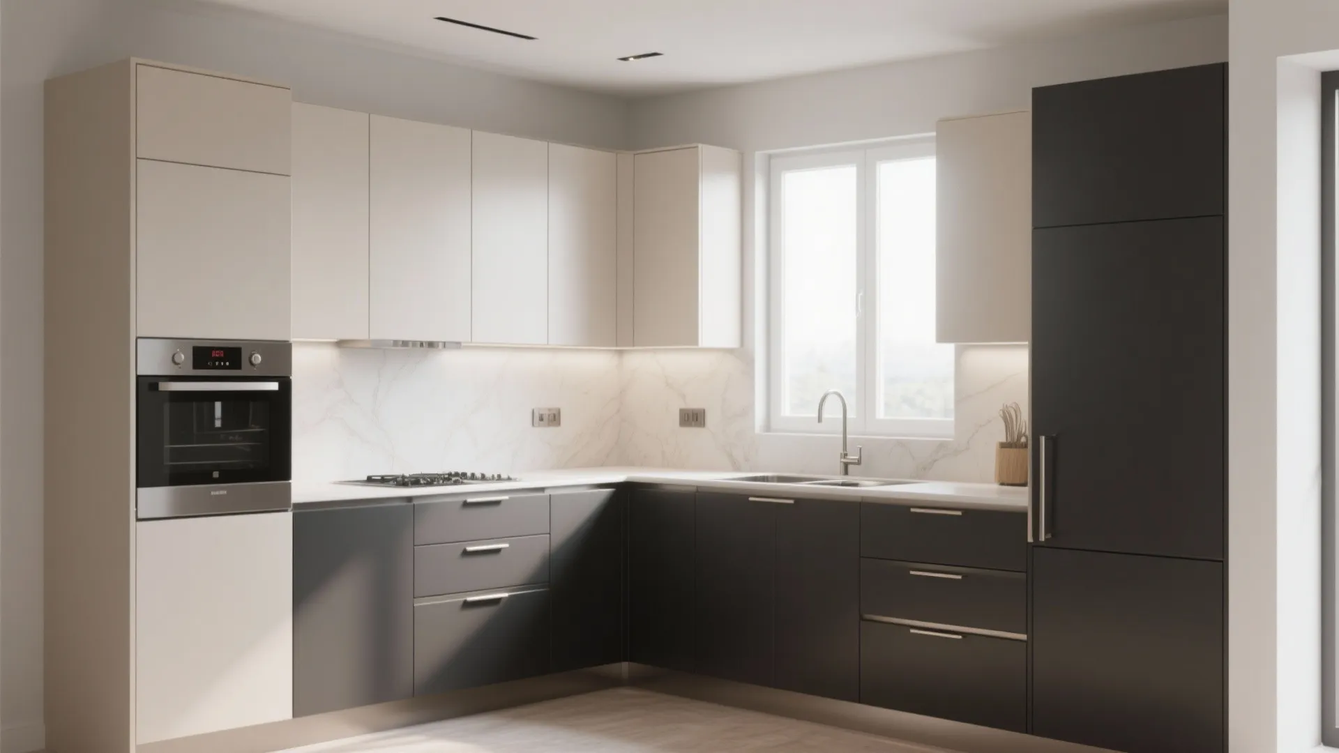 7. Dual-Tone Cabinets