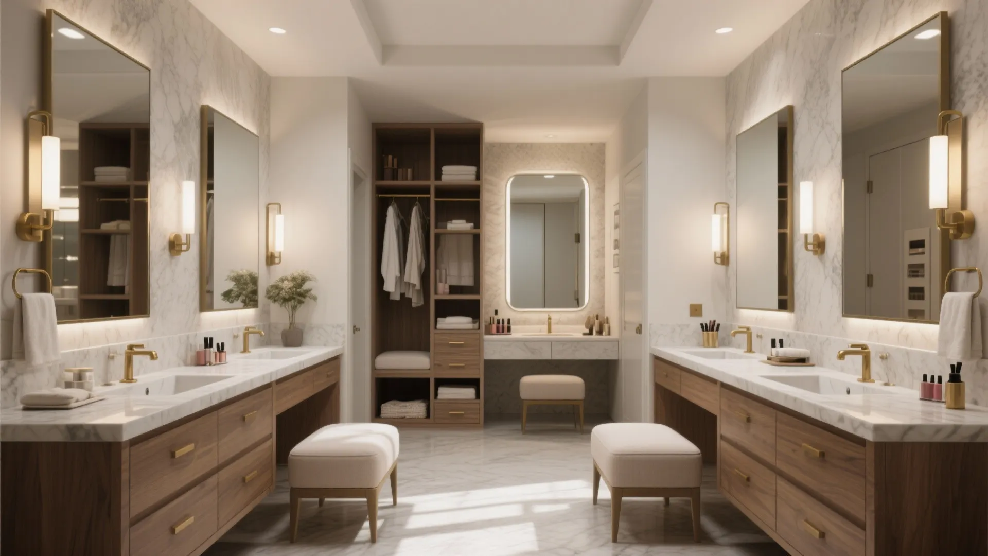 3. Dual vanities and a proper dressing area