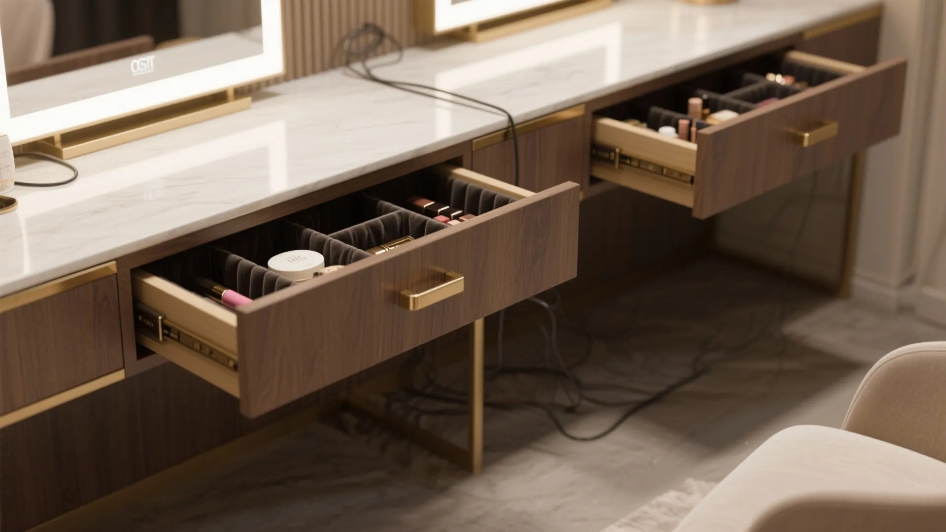 2. Dual-purpose vanity and storage