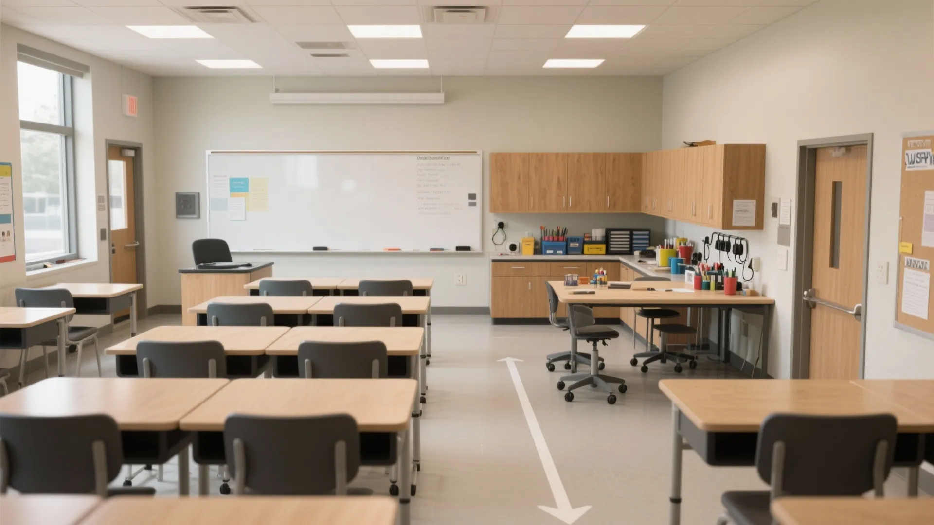 5) Dual-Zone Flexible Layout (Teach Zone + Workshop Zone)