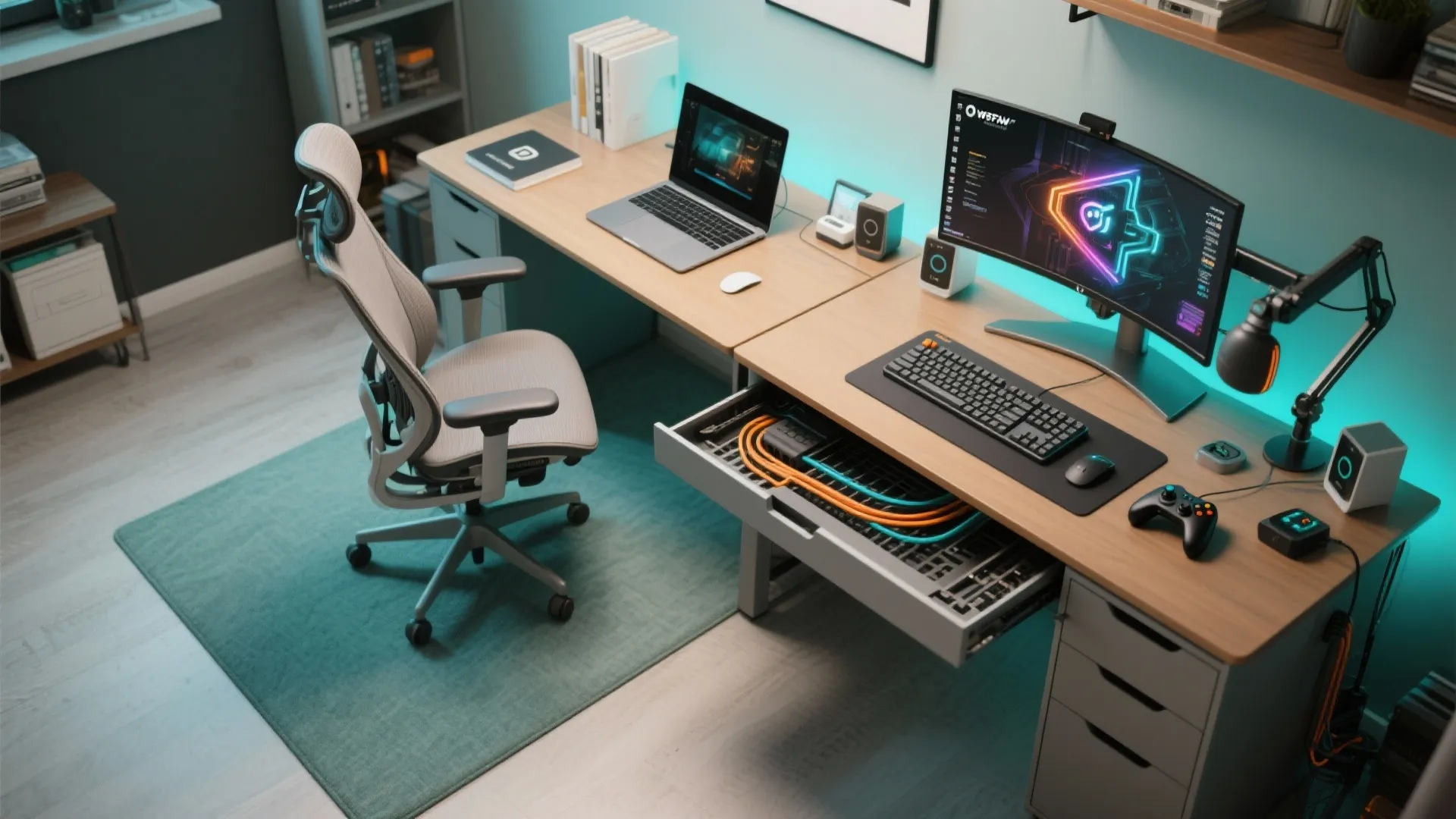 2. Dual-Zone Desk for Play and Work