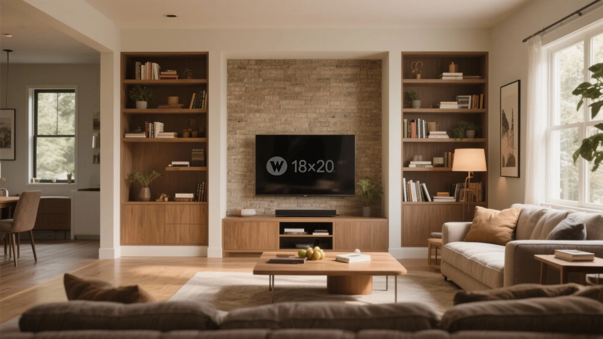 Dual-zone layout for multi-function living