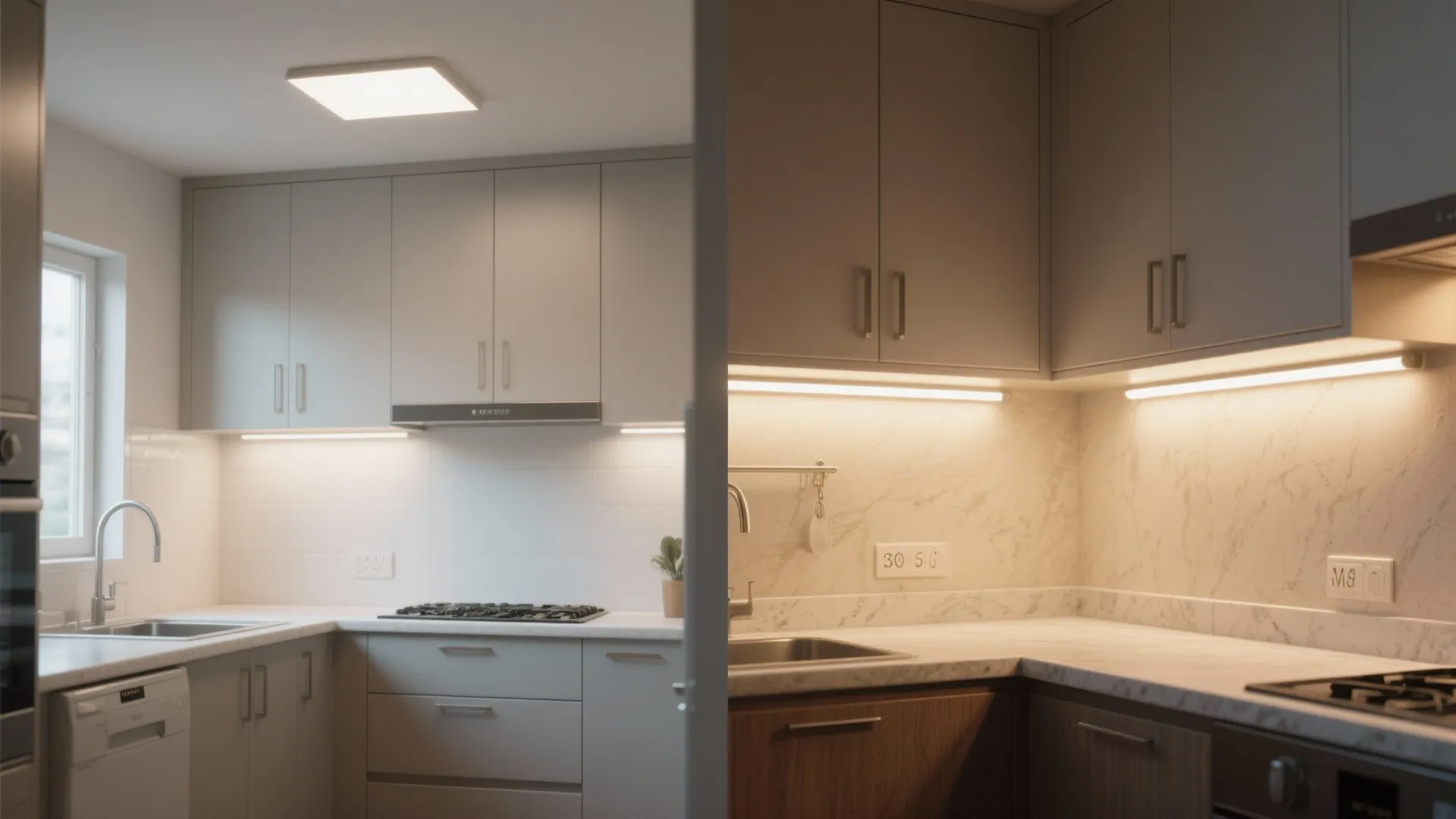 Dual-Zone Lighting for Prep and Mood