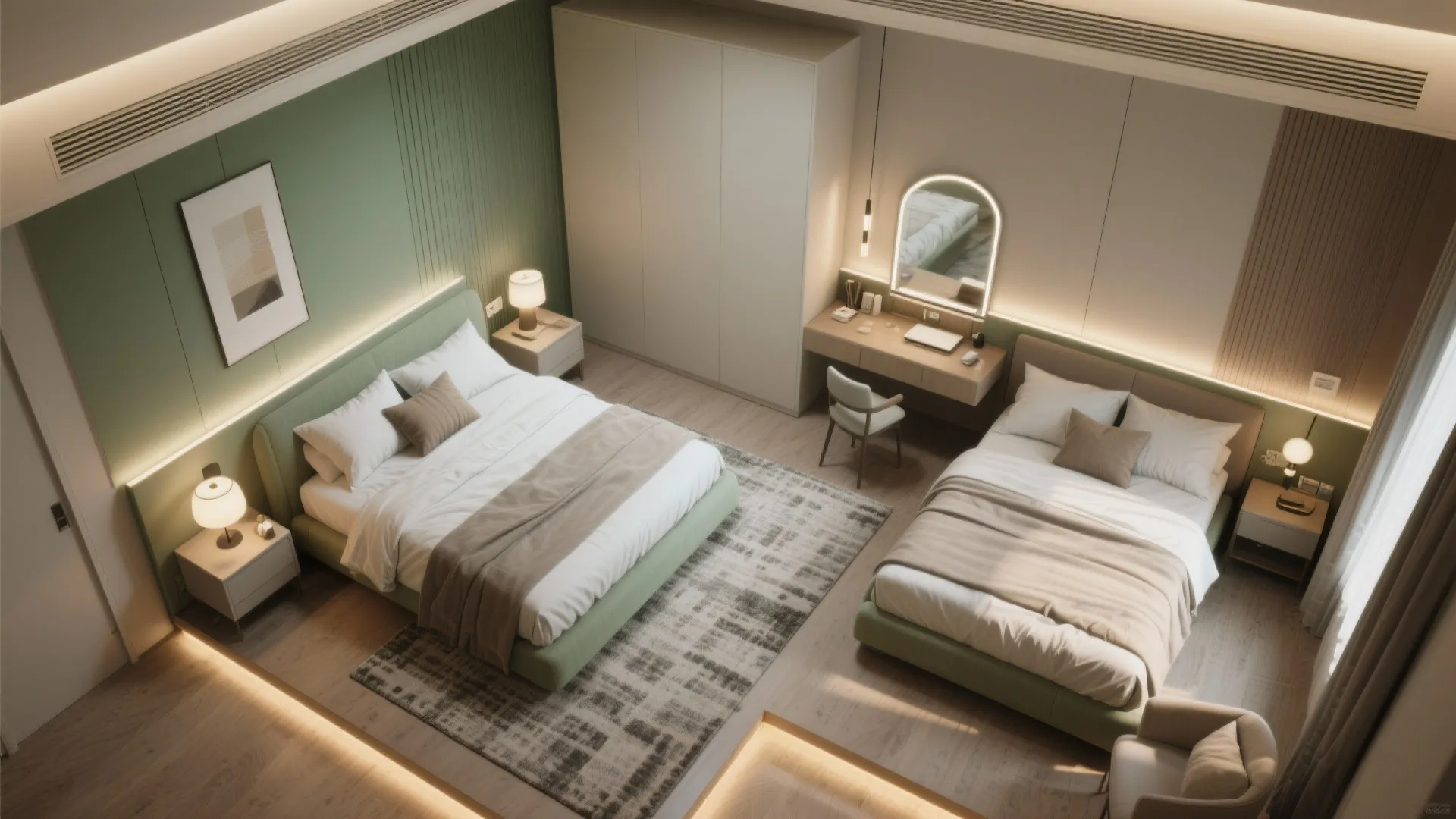 2. Dual-Zone Layout for Sleep and Small Tasks