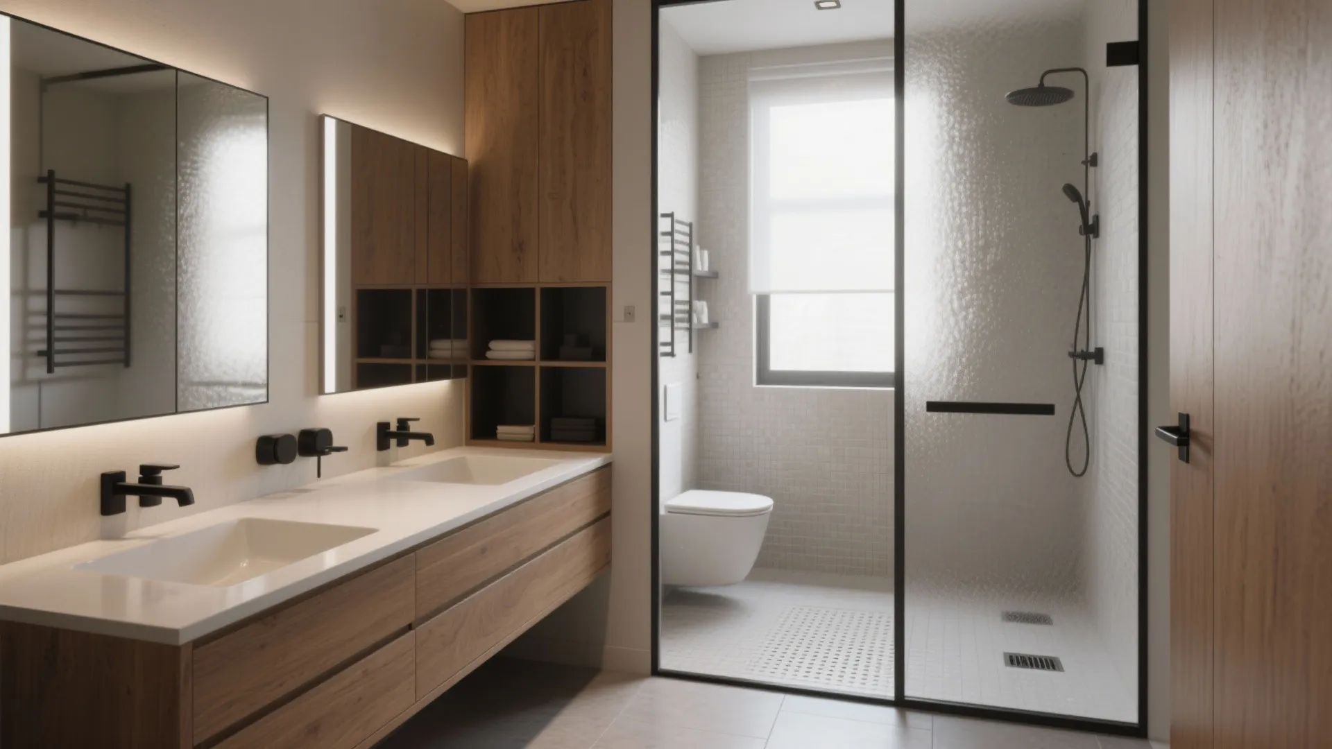 1. Dual zones with a shared wet area