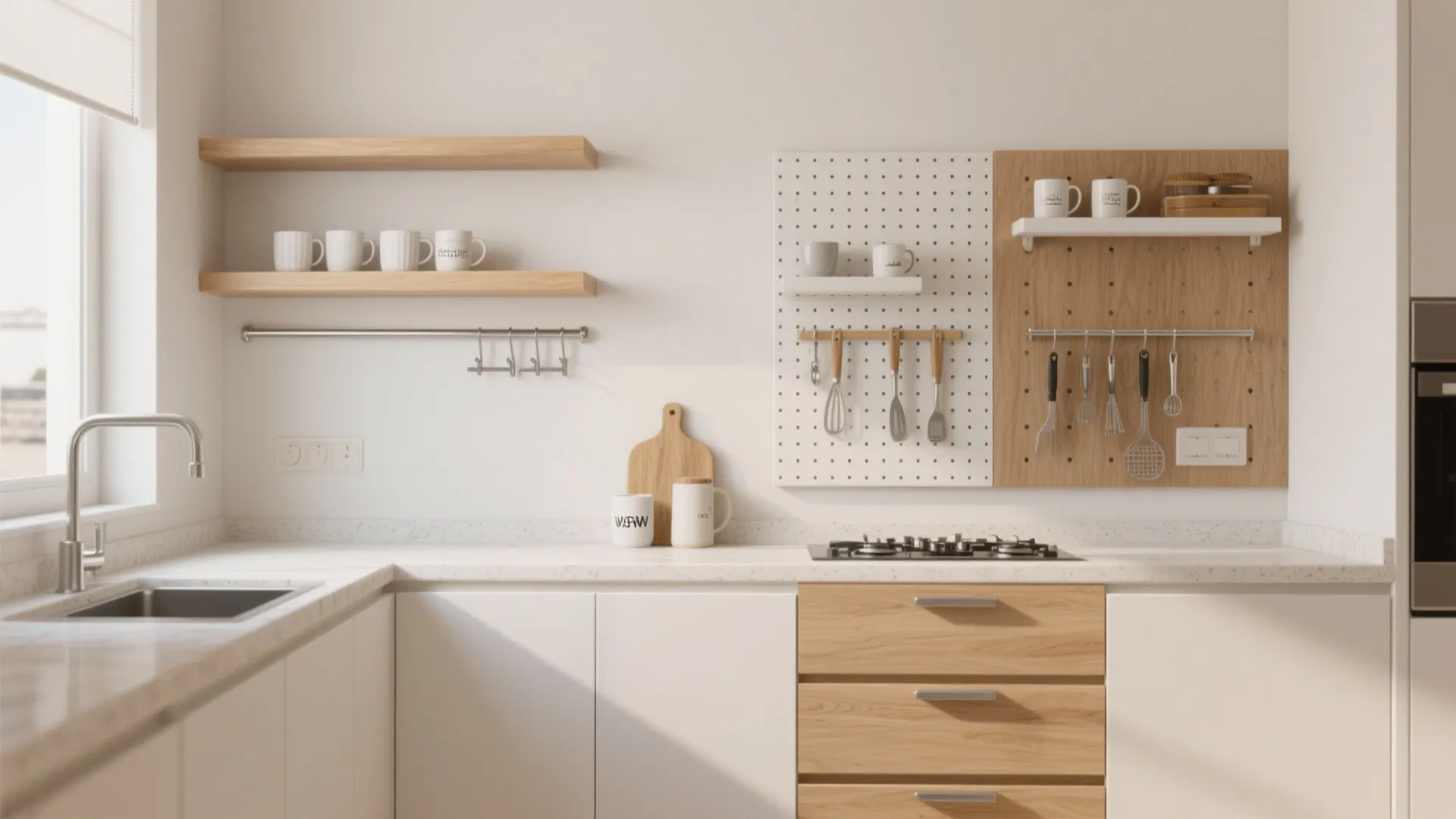 Minimalist kitchen storage that doubles as decor