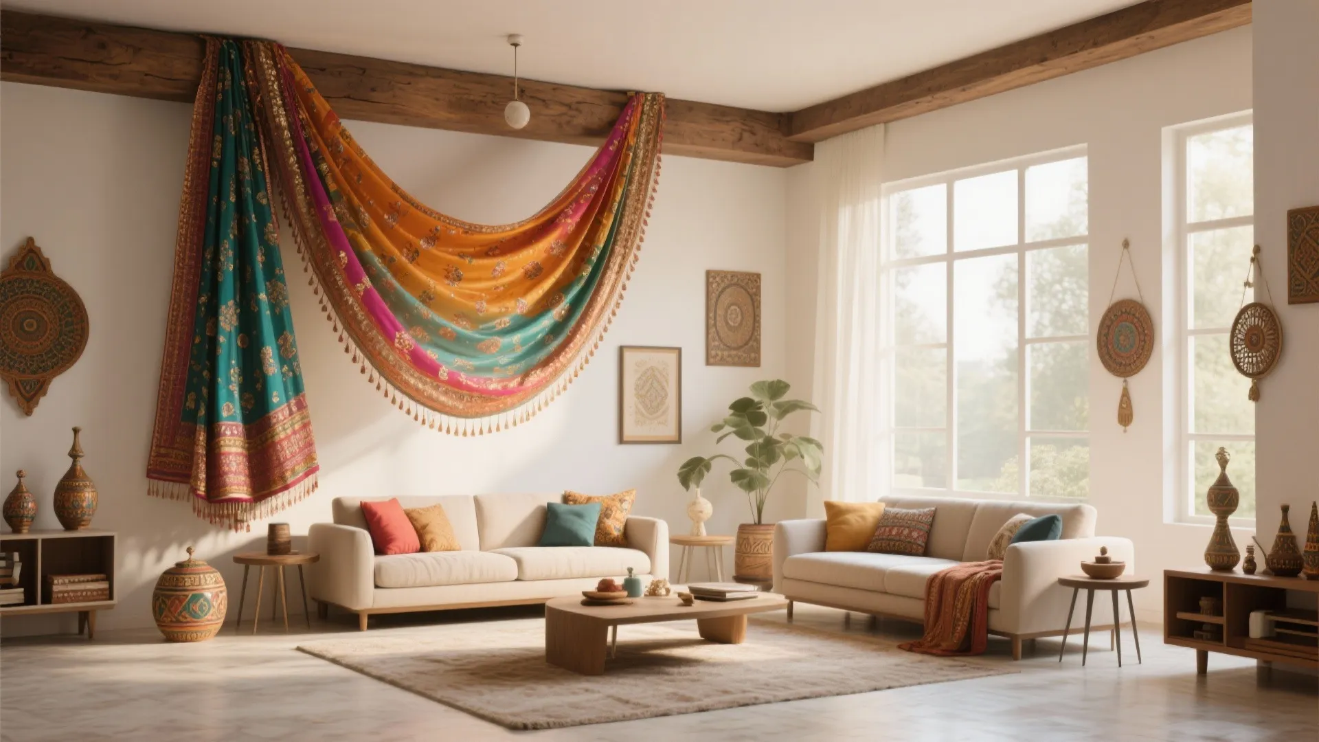 Dupatta decoration ideas at home: Creative ways to use dupattas for home decor