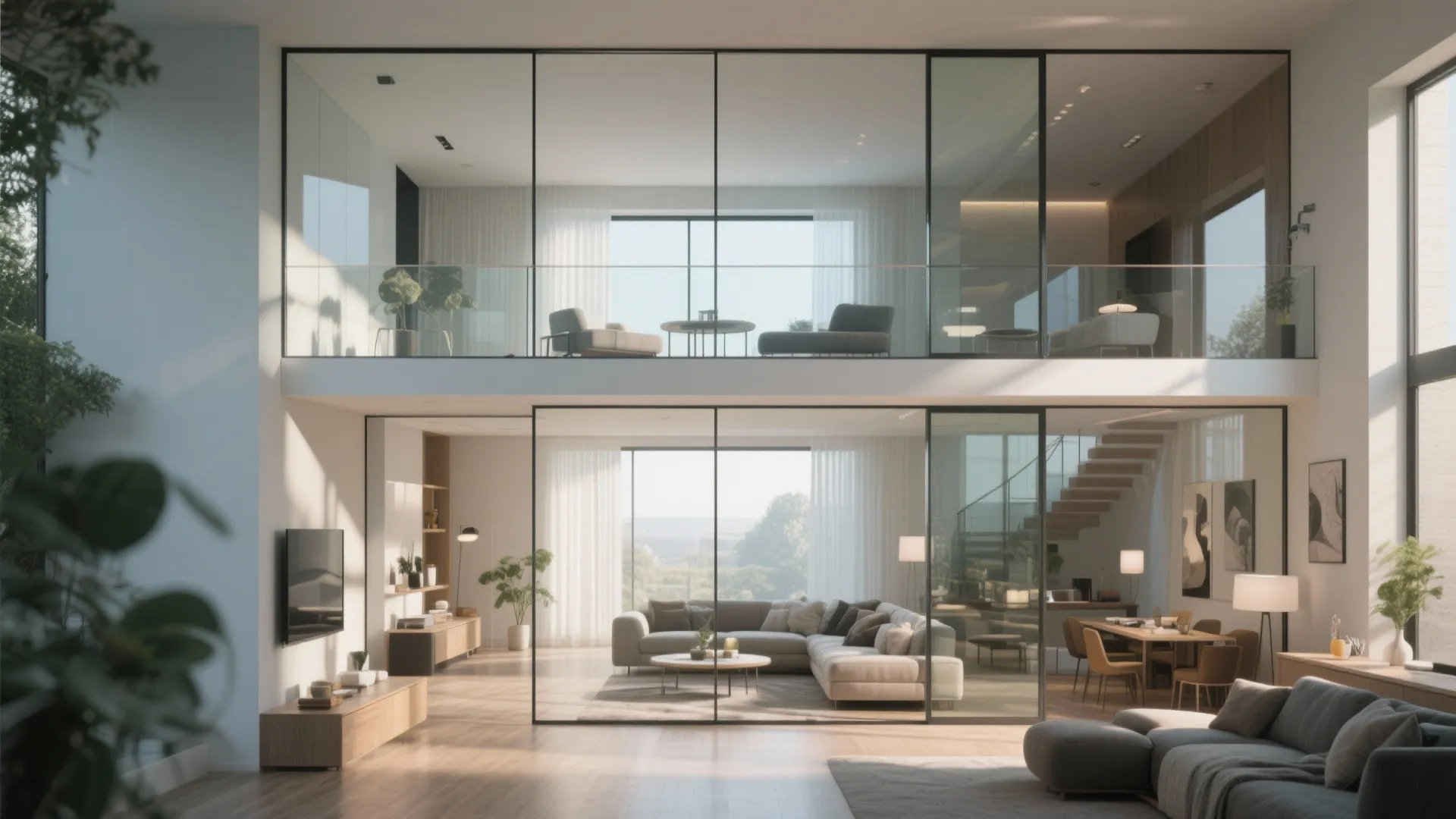 Glass walls for natural light