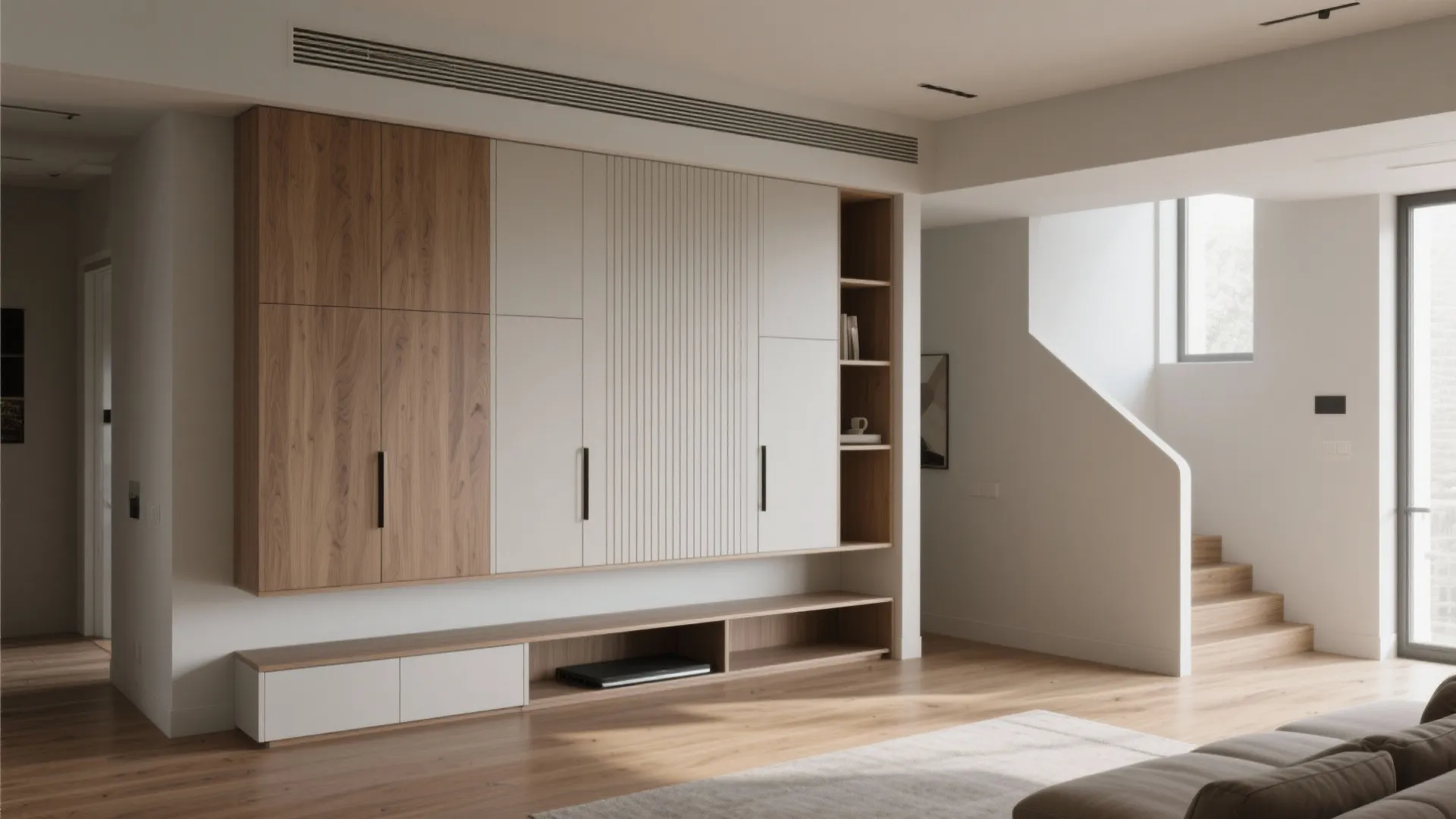 Minimalist Storage That Works Upstairs and Down