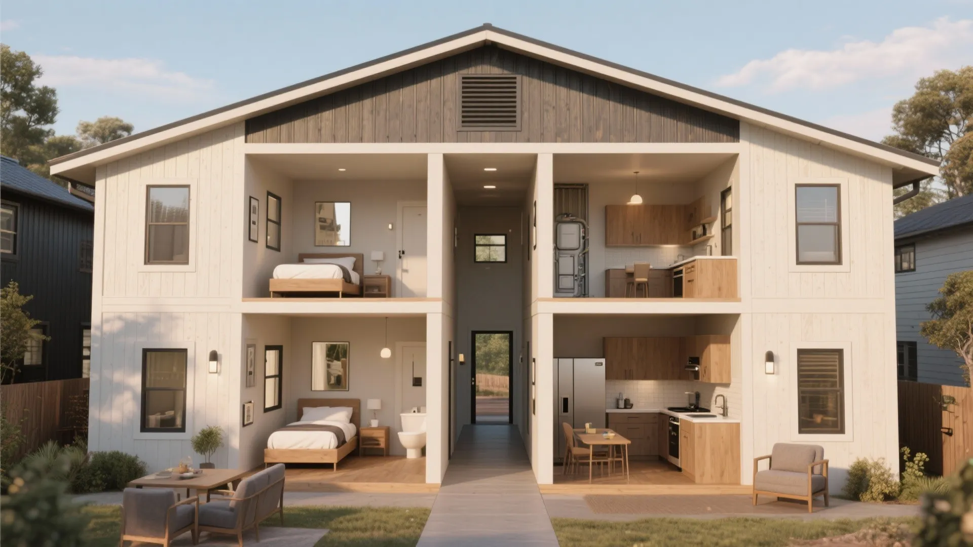 4. Duplex-Style Split Entry for Multi-Gen Living