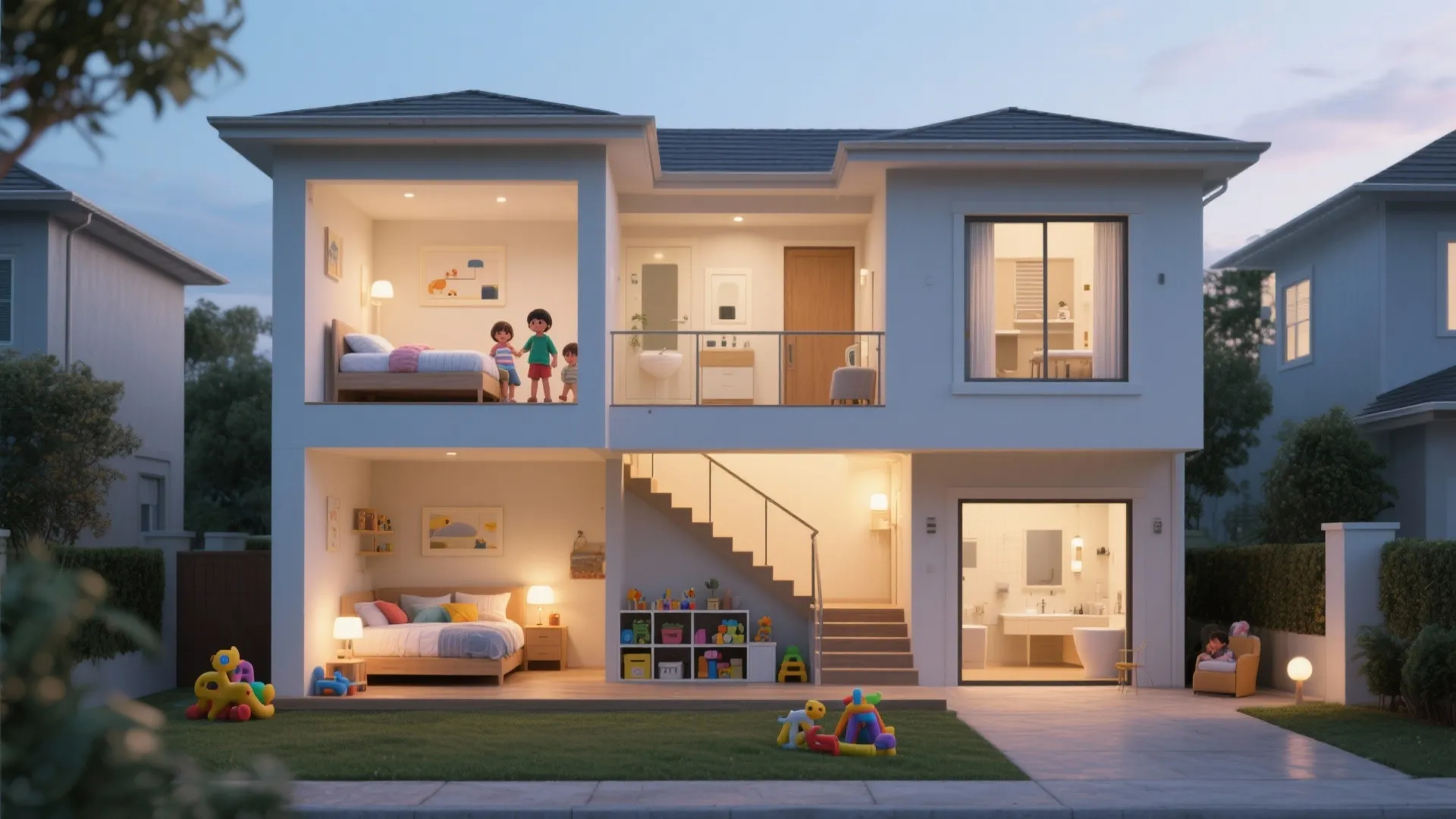 2. Duplex-style four-bedroom villas for multi-family trips
