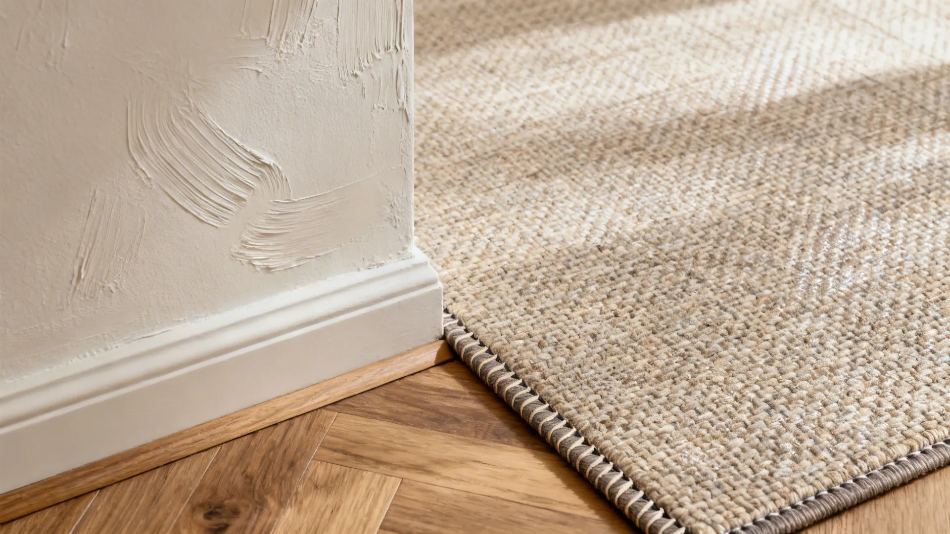 Close-up of stain-resistant fabric, matte paint, and resilient flooring