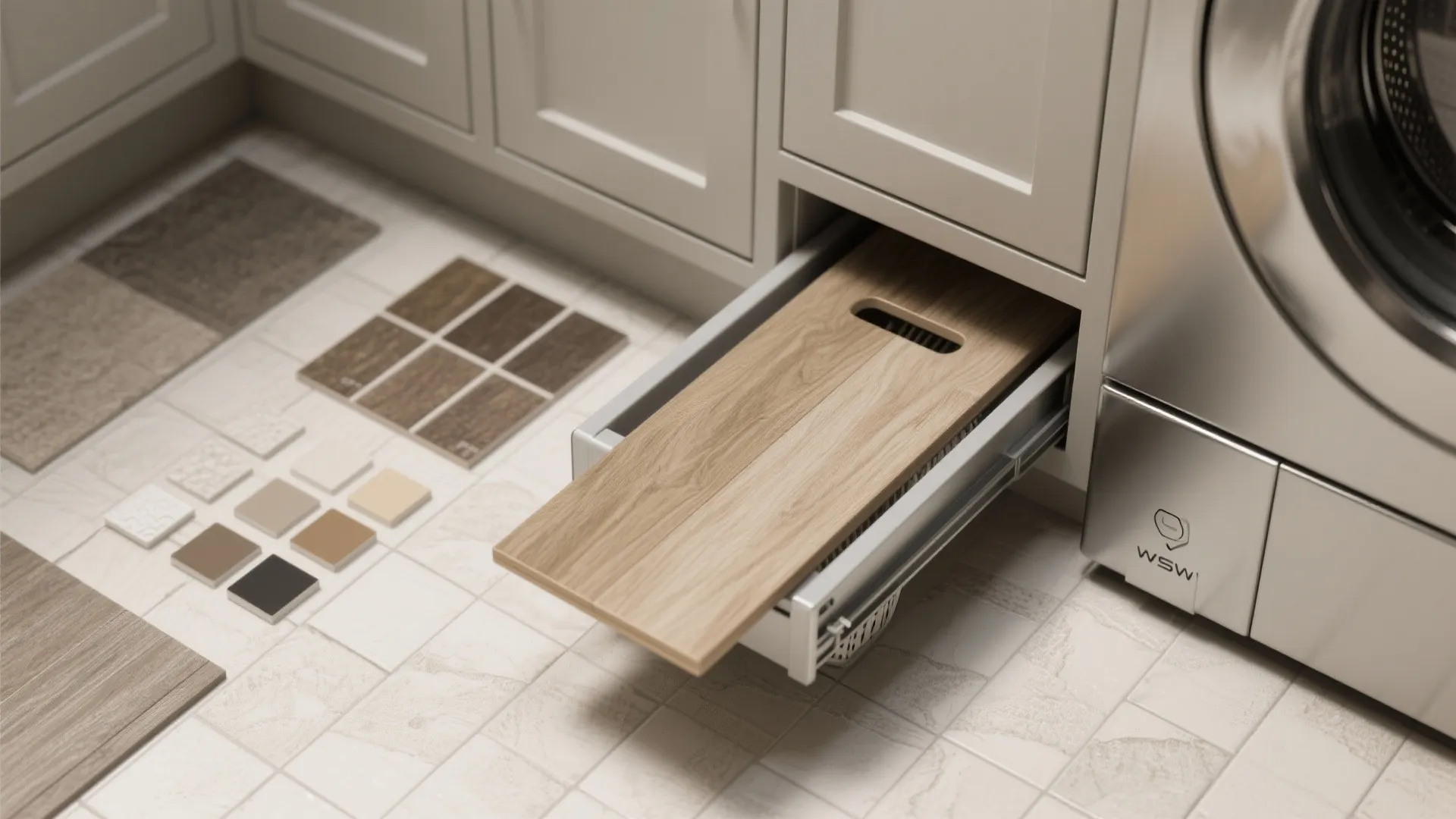 4. Durable Surfaces with Built-In Hampers