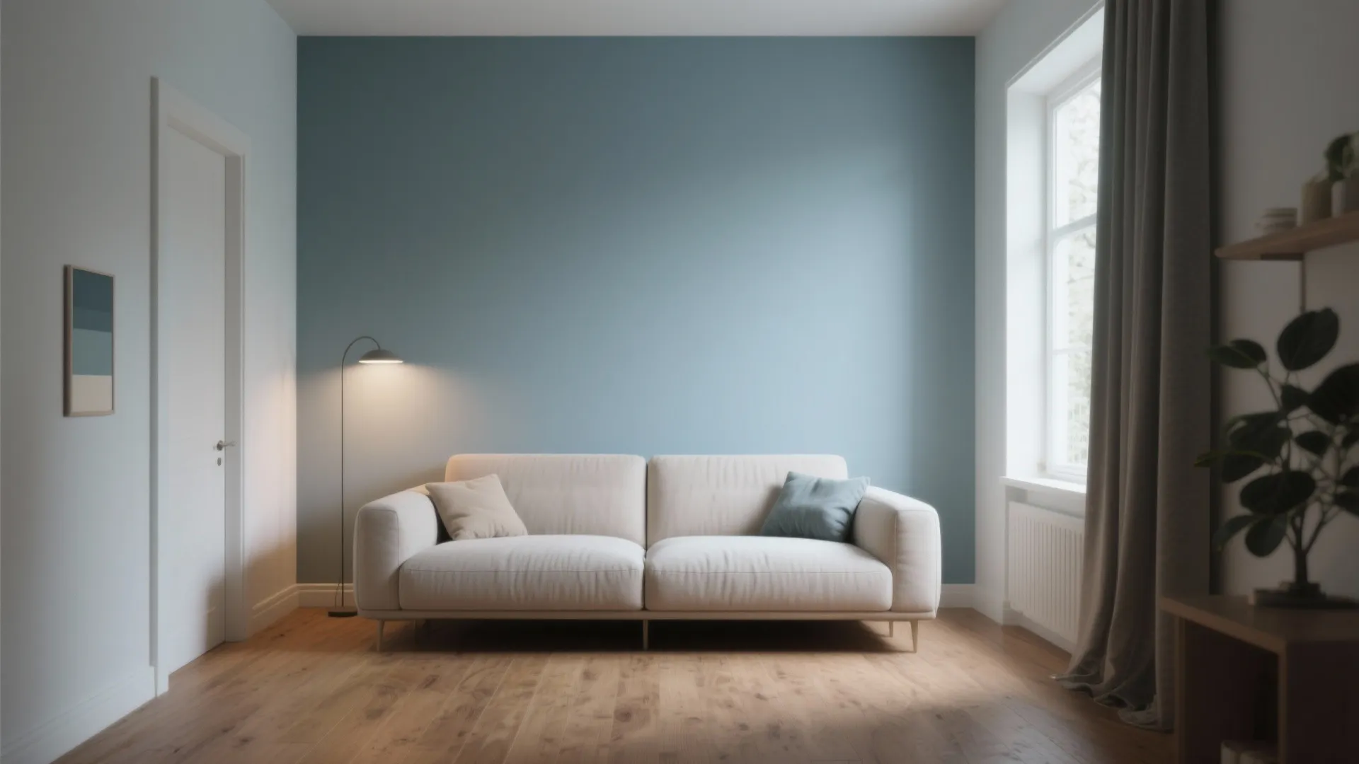 3. Dusty Blue Accent Wall