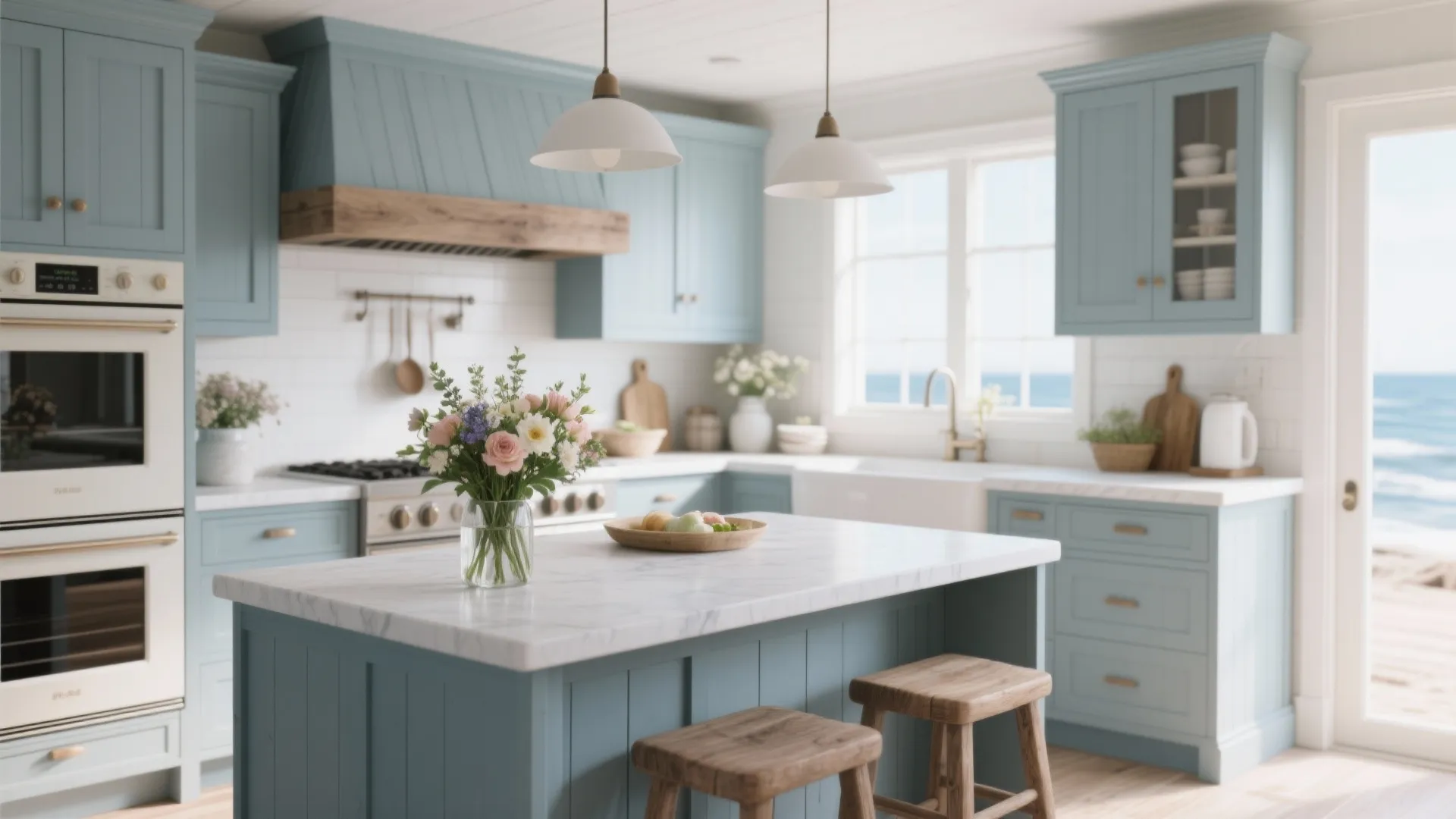 4. Dusty Blue and White Combo