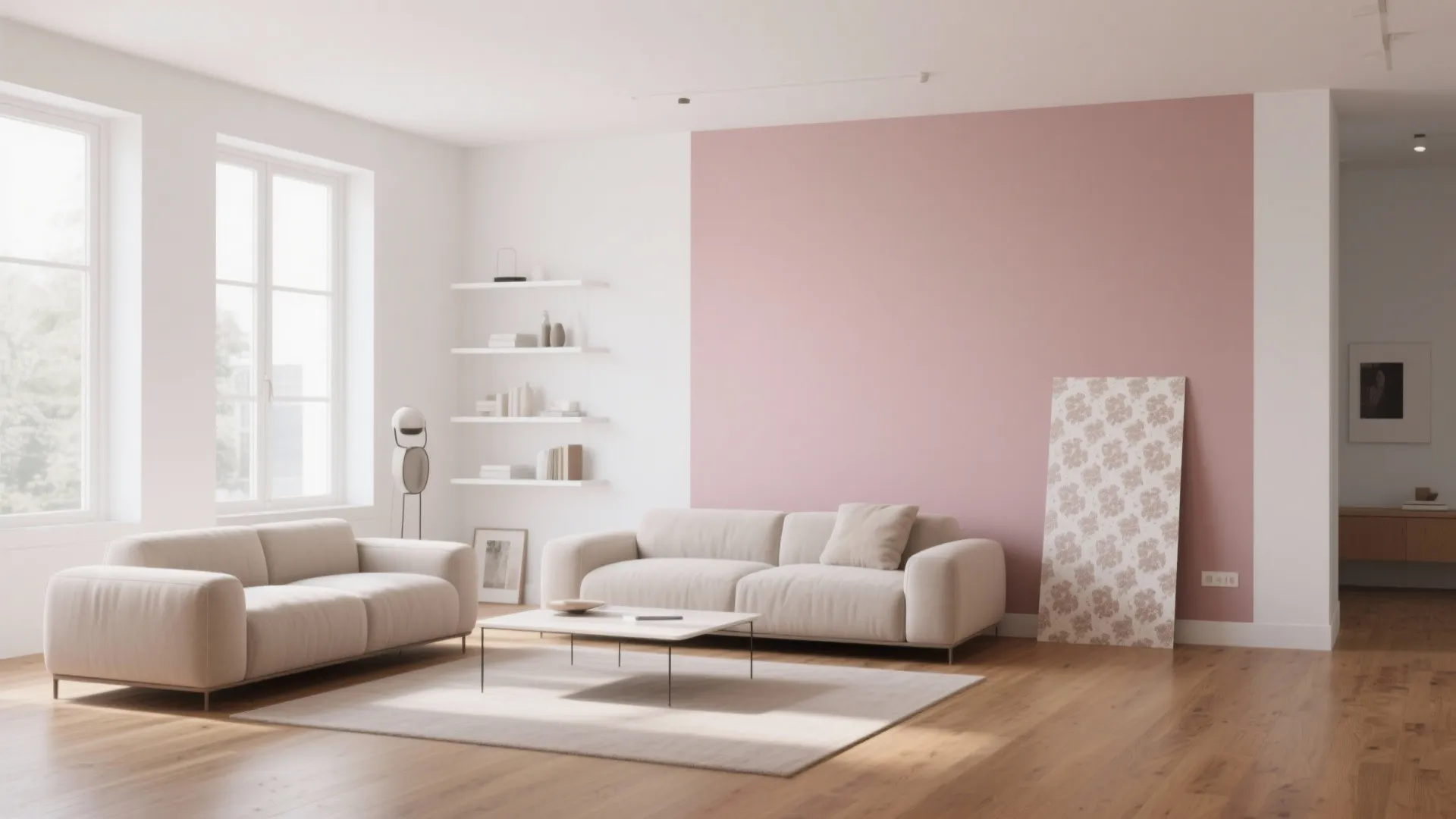 Bold Accent Wall with White Balance