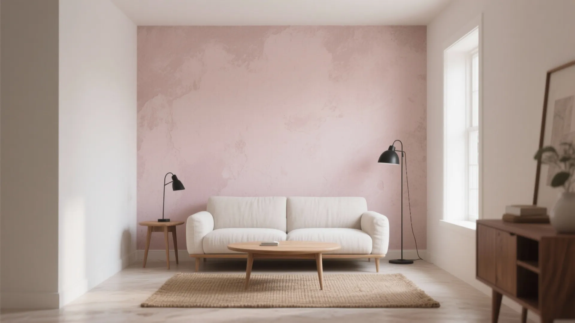 Idea 1: Dusty Rose Limewash Accent