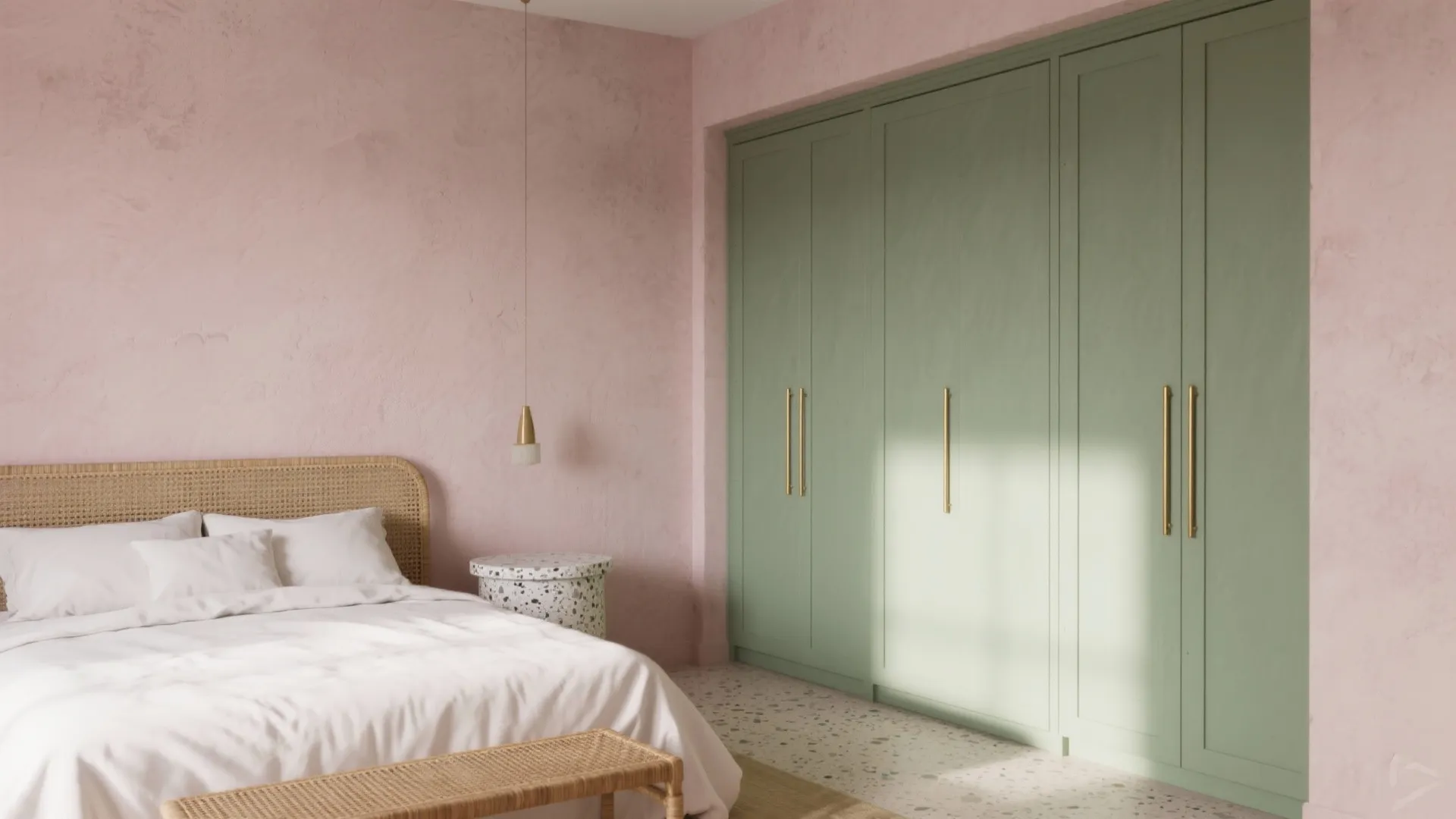 Dusty Rose + Sage Green + Brass Highlights