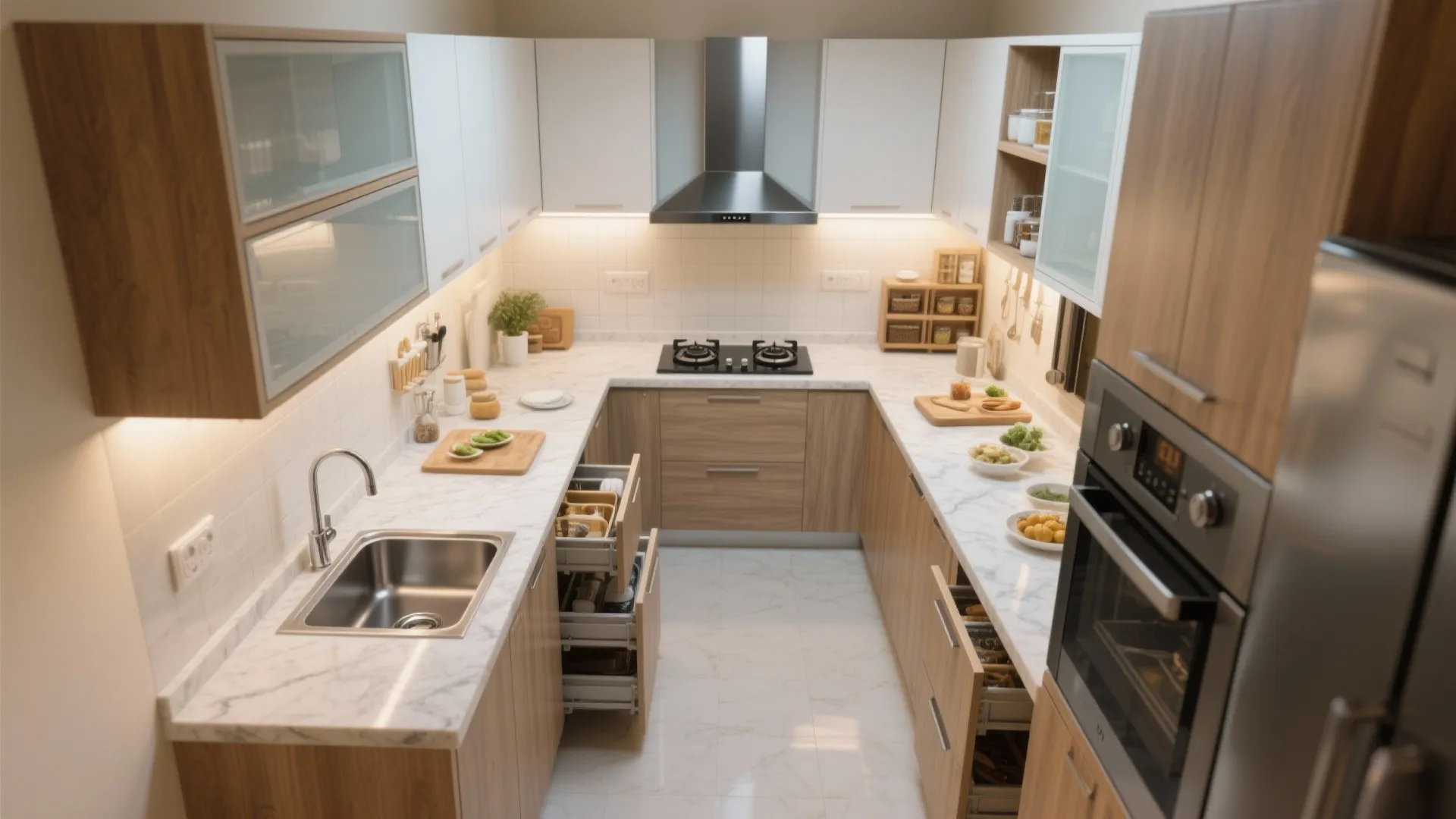 2) Modular Kitchen: L-Shape or Parallel That Works