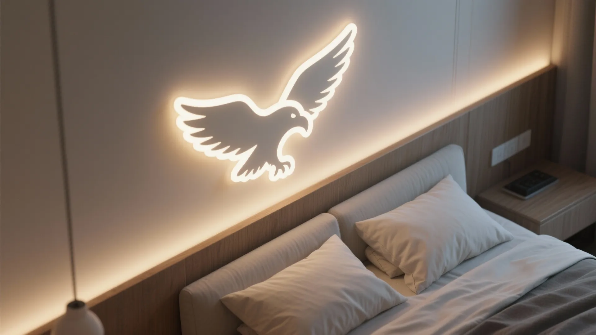 3. Minimalist Eagle LED Strip Accent