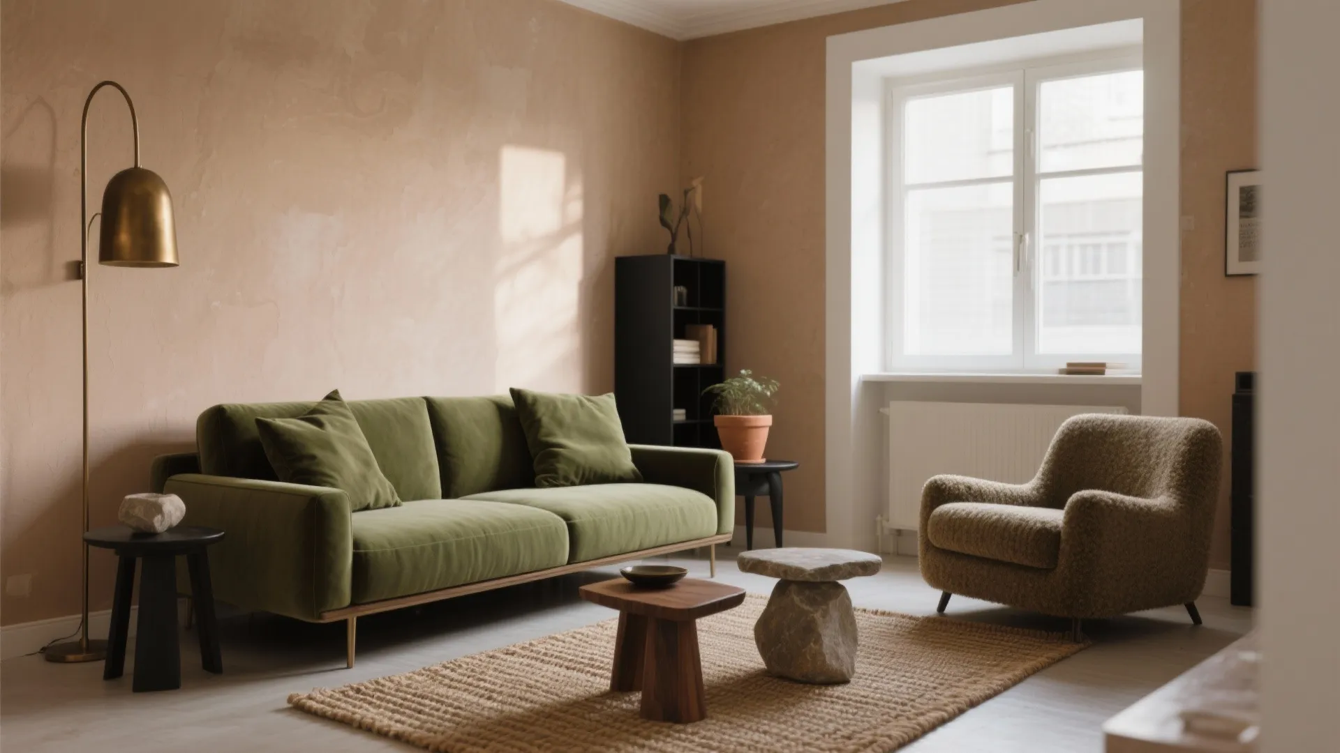 Soft Earth Tones with Olive Green