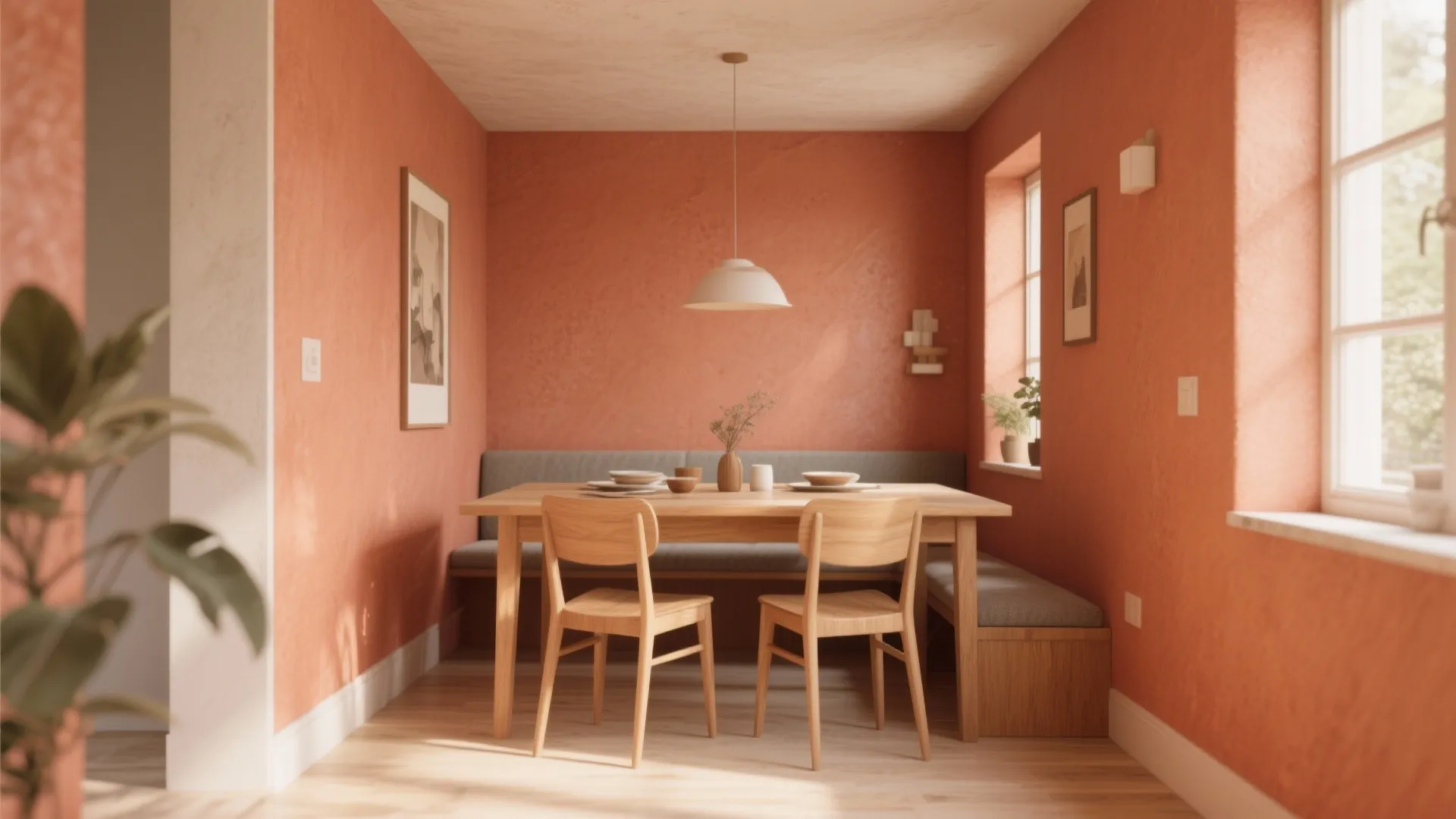 Warm Earth Tones with Wood Accents