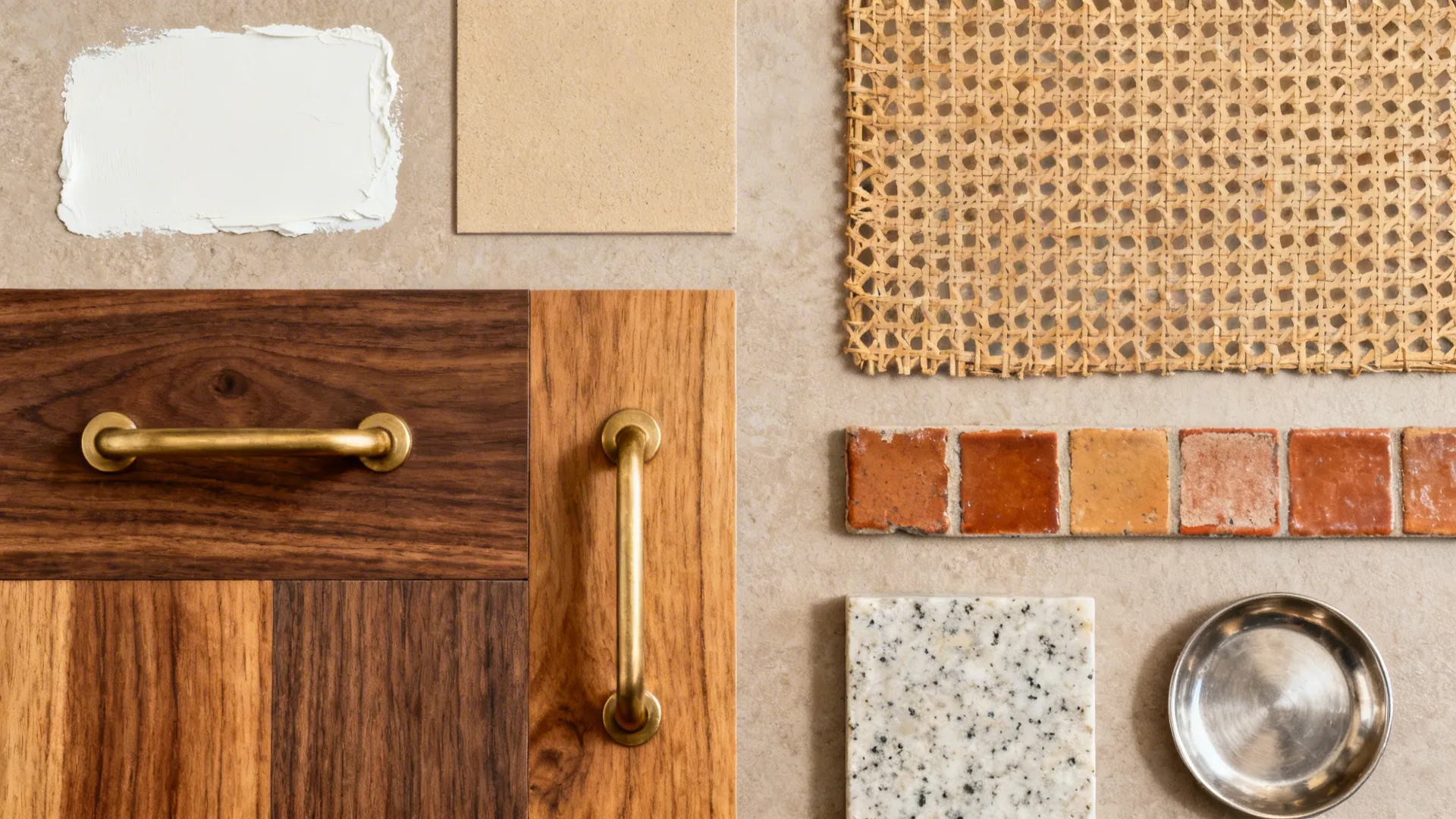 Color, texture, and warmth: earthy palettes with brass and wood accents