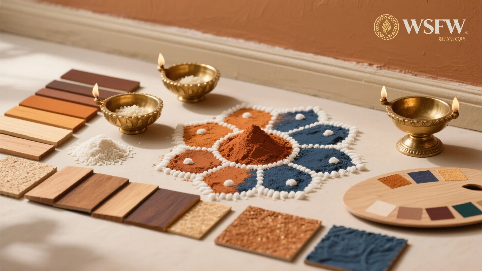 Wood and earthy pigments for warm walls