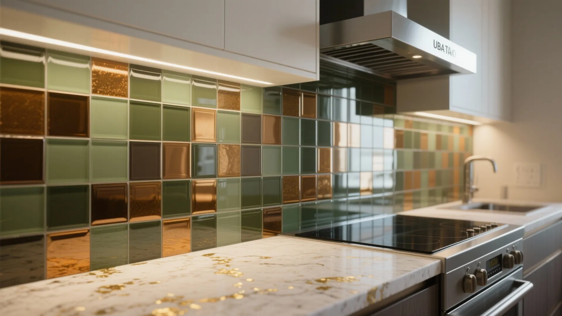 3. Glass Tile in Earthy Tones