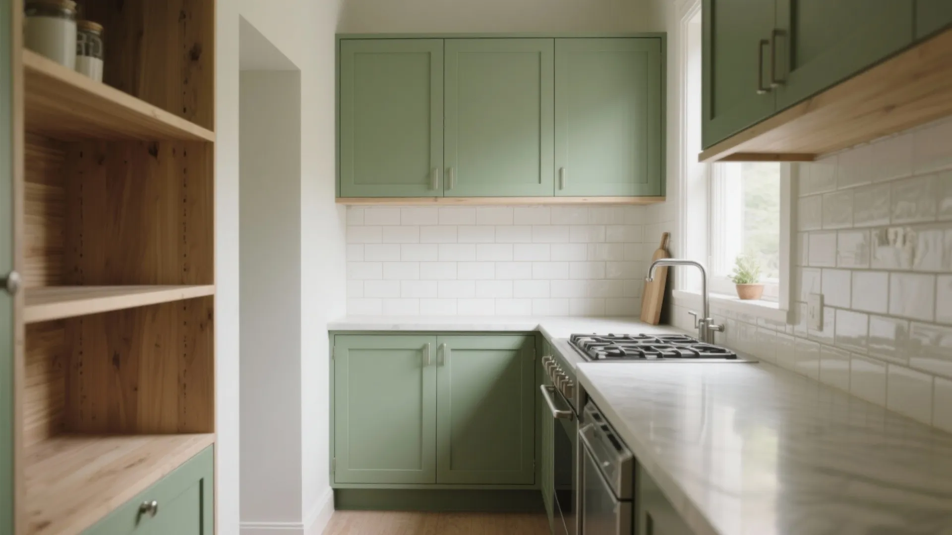 Idea 5: Earthy Greens + Quiet Wood