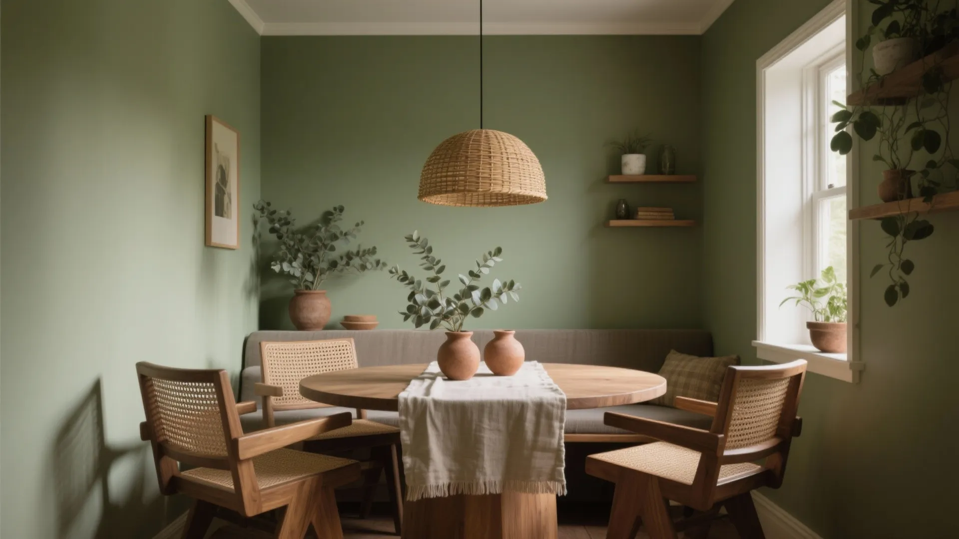 Earthy Greens with Natural Textures