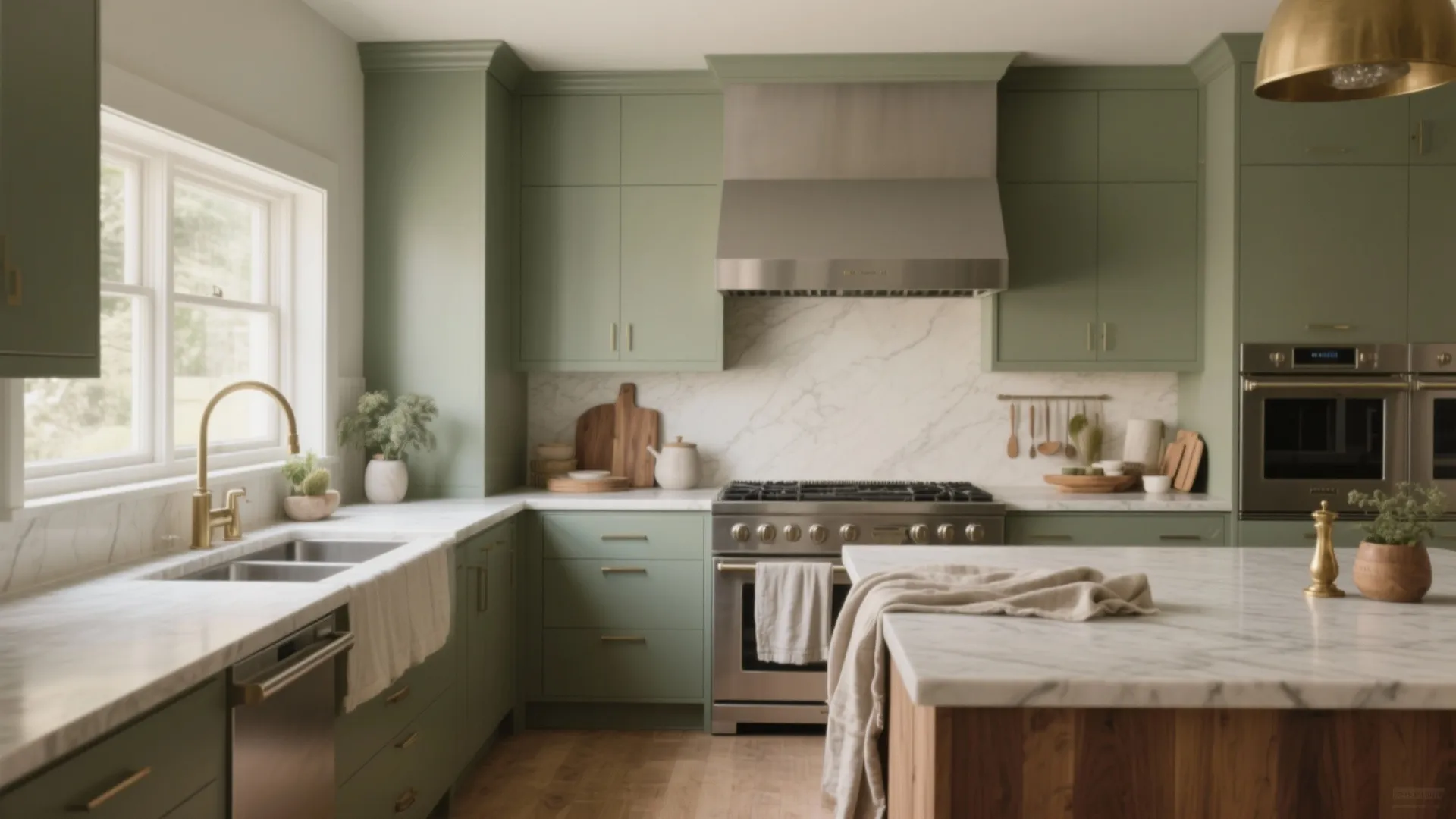 Earthy Greens and Beiges for Calm Cooking