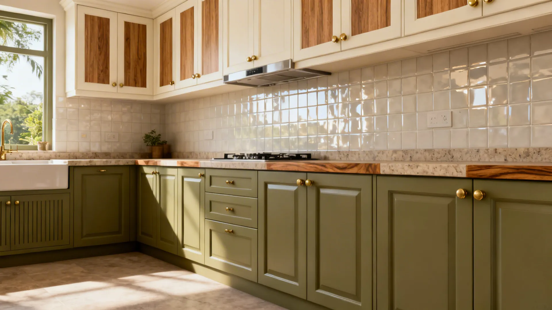 Earthy Green + Wood Grain for a Natural Indian Palette