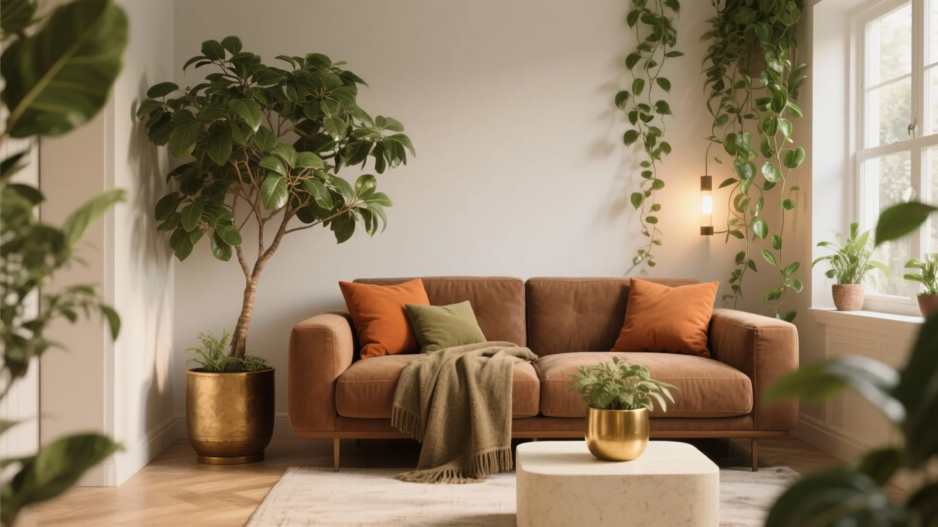 Earthy Palette with Greenery