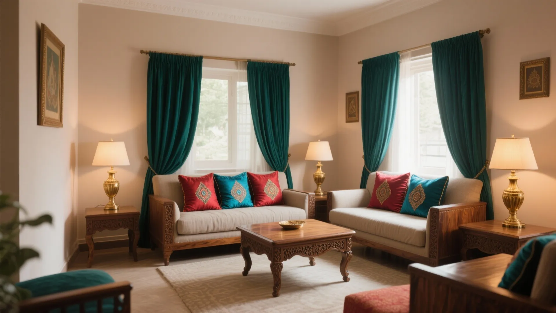 Earthy Neutrals with Jewel Accents